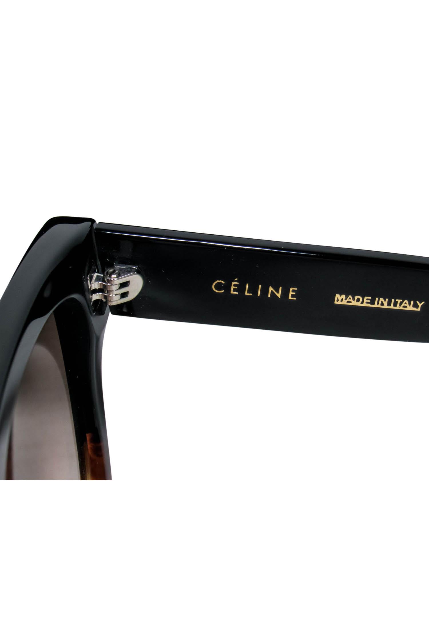 Celine's Stunning Black & Brown Gradient Shield Sunglasses