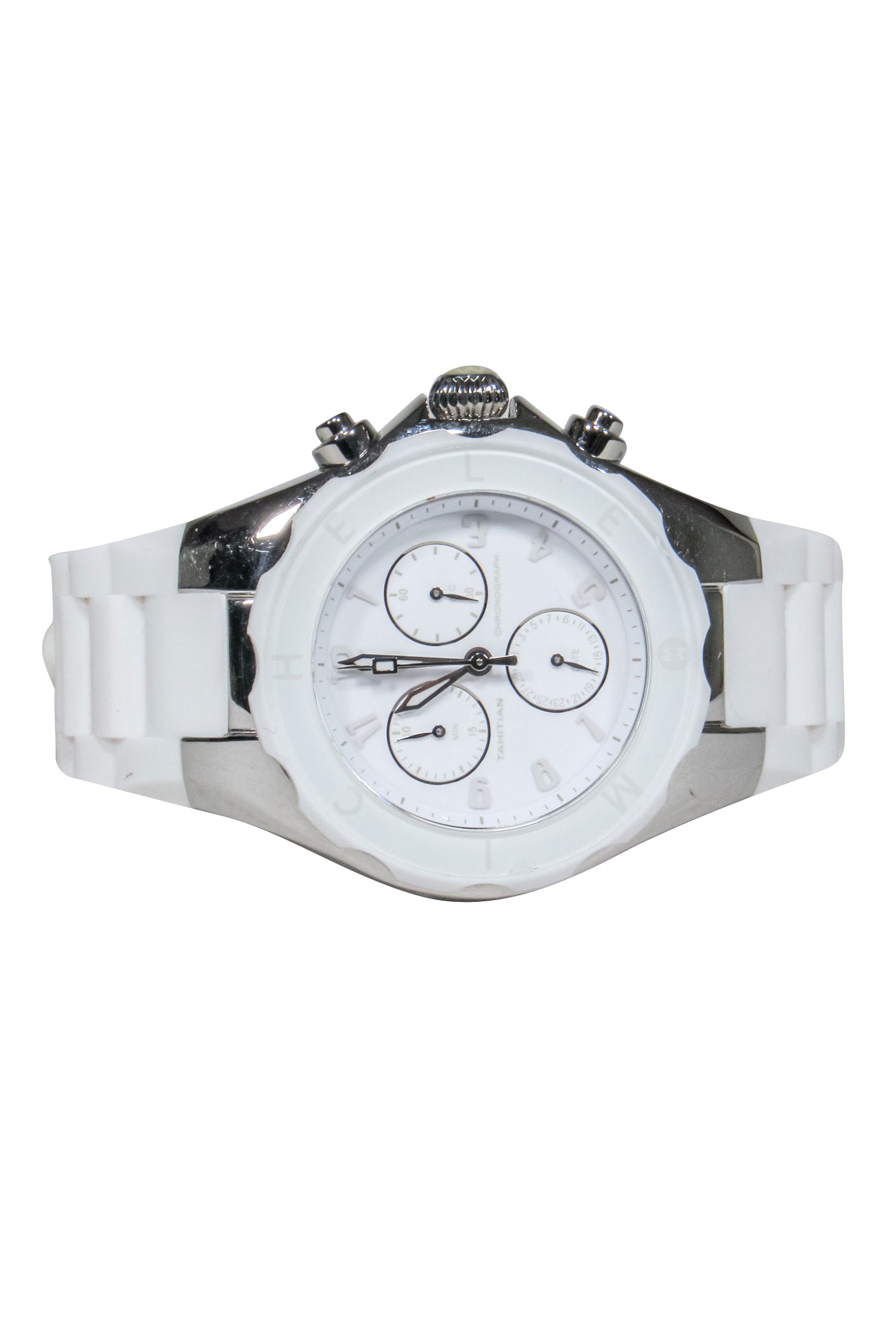 Michele - Stylish White Silicone Band Stainless Steel Watch
