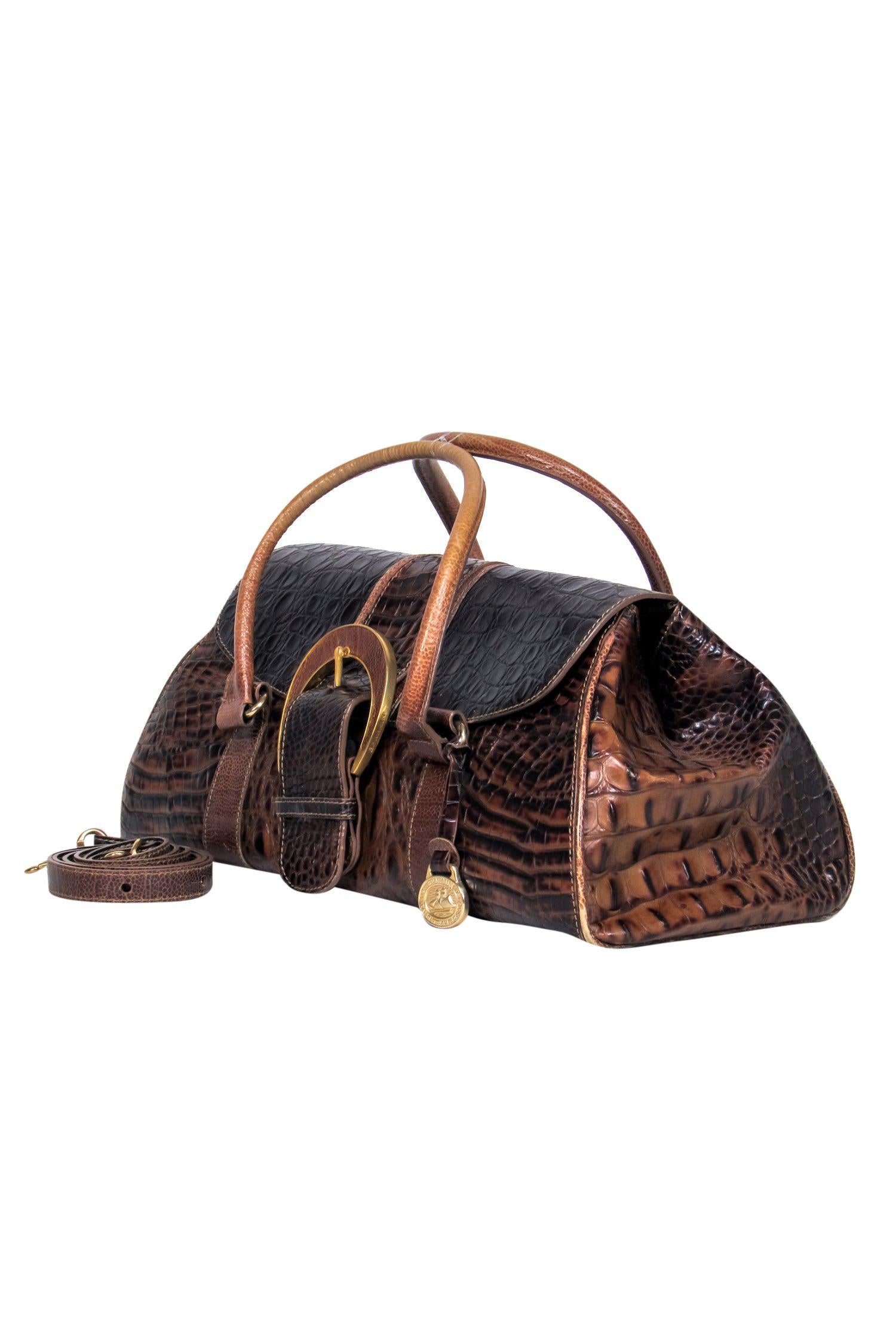 Brahmin's Stunning Brown Alligator Embossed Handbag