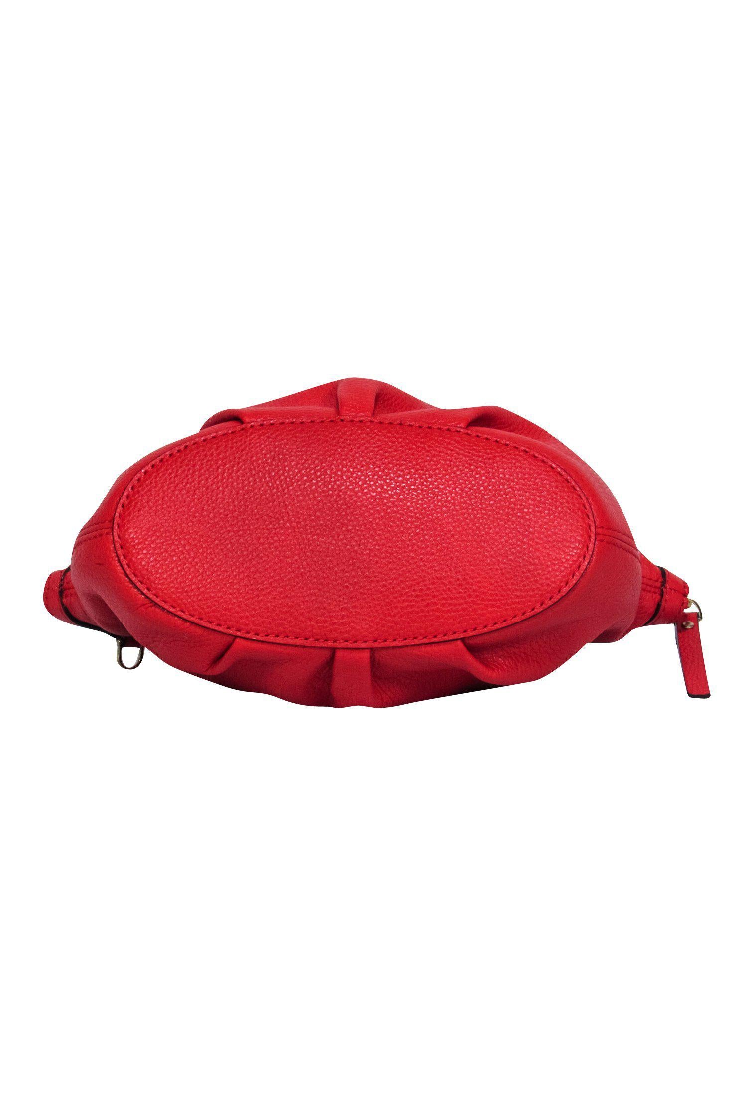 Kate Spade Red Pebbled Leather Mini Domed Crossbody - A Fashionable Essential