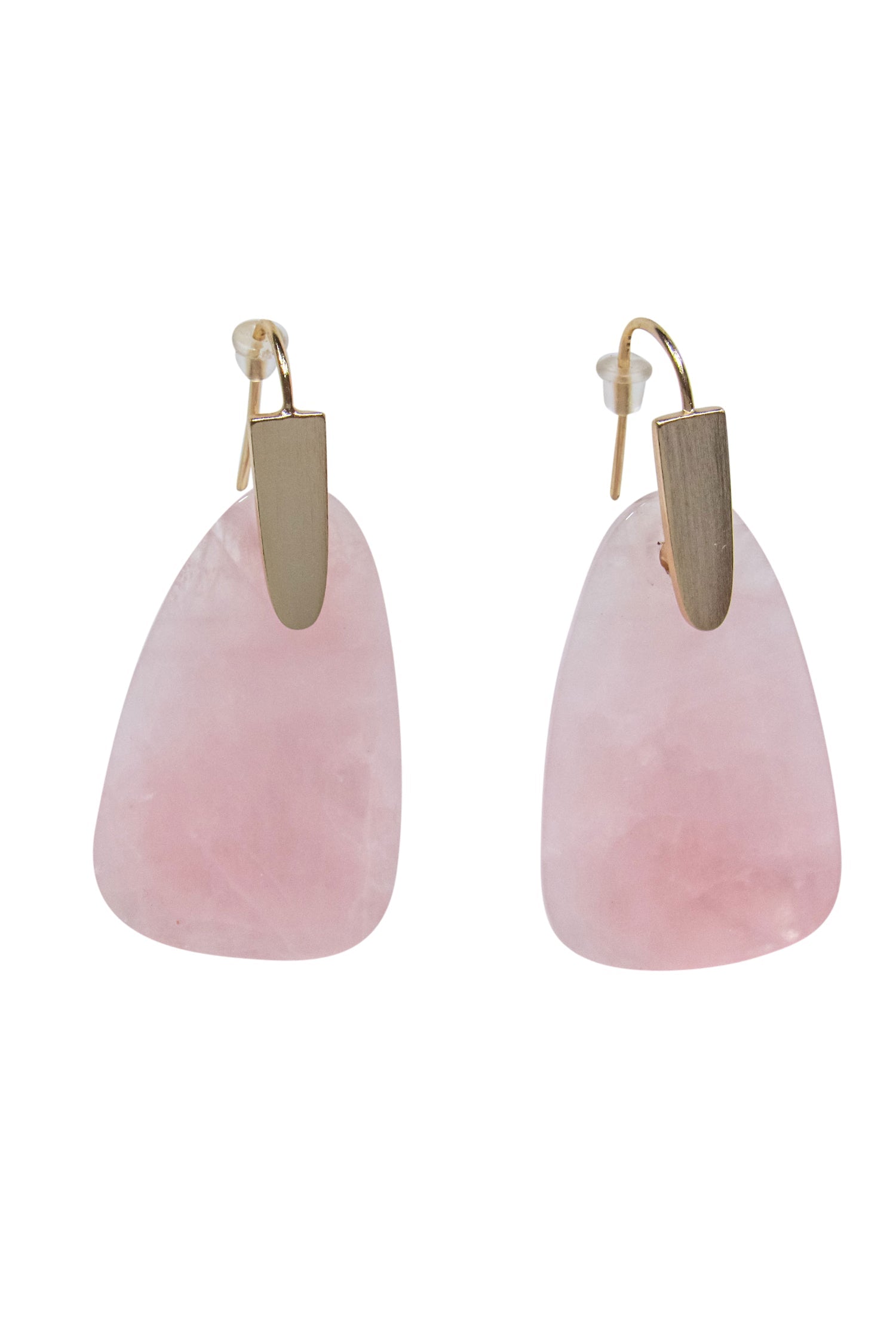 Kendra Scott's Stunning Rose Quartz Fishhook Drop Earrings with 14K Gold Plating
