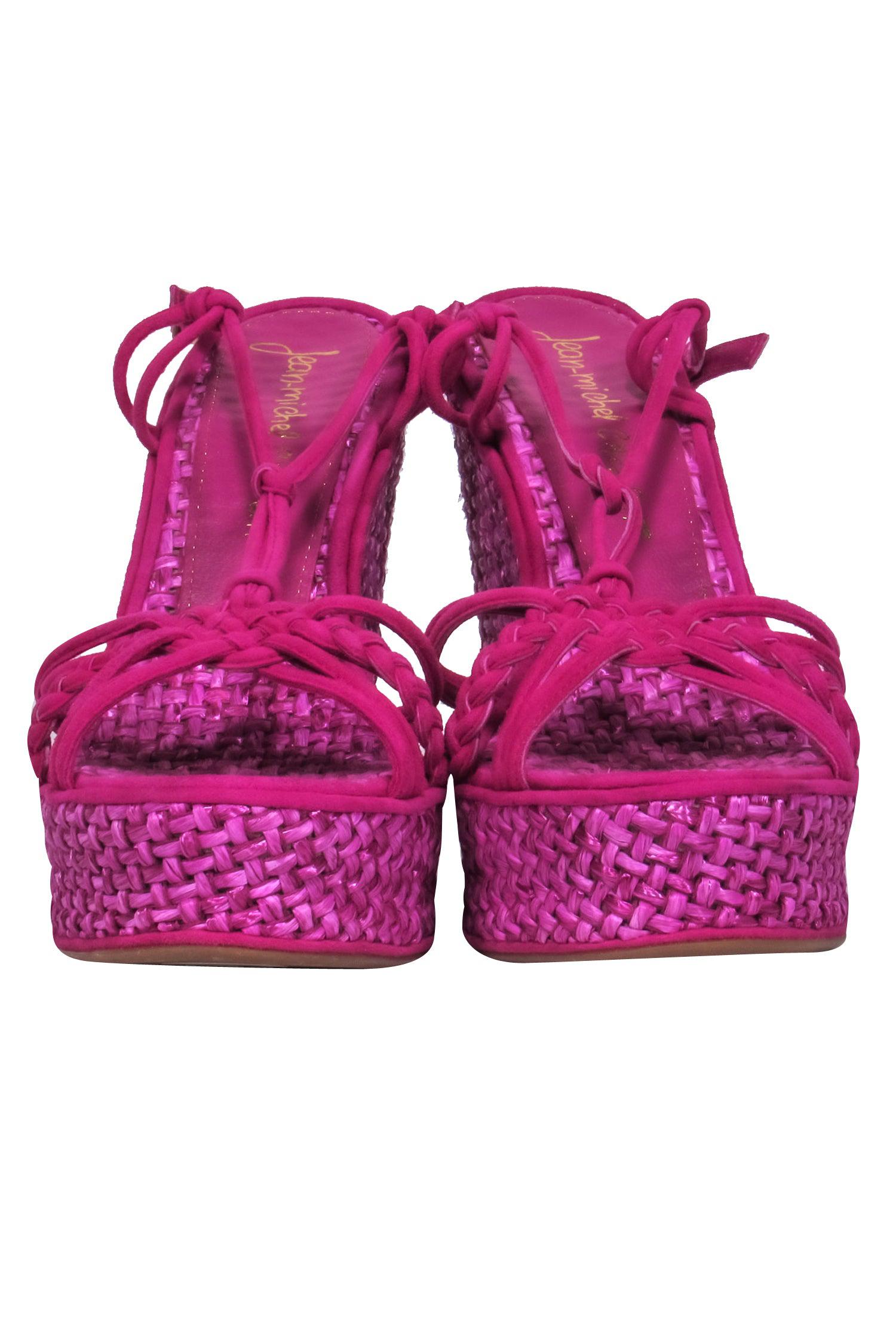 Jean-Michel Cazabat Purple Strappy Platform Wedges - Size 8: A Bohemian Dream!