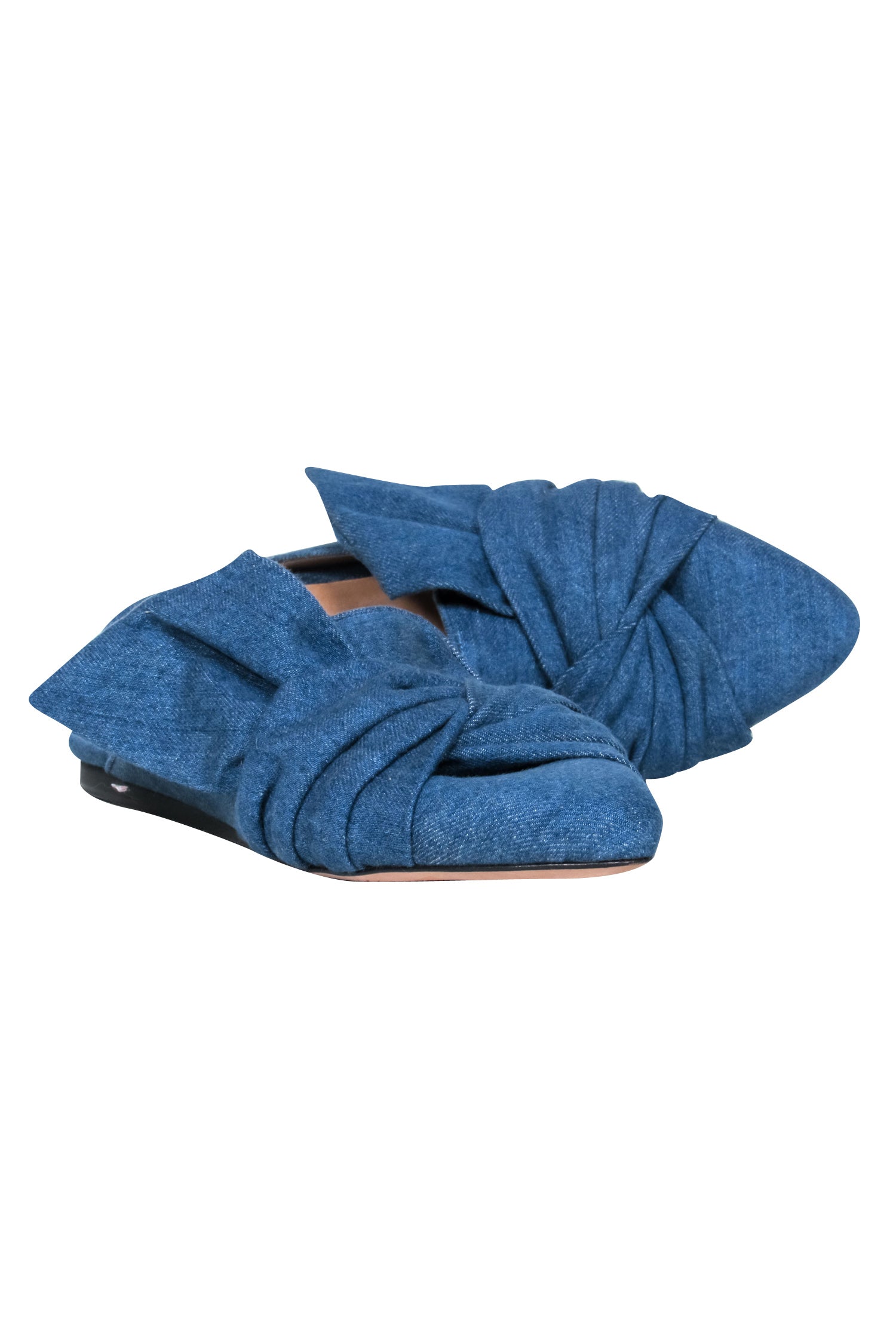 Veronica Beard's Stunning Blue Denim Chambray Pointed Toe Slip-On Mules - Size 8