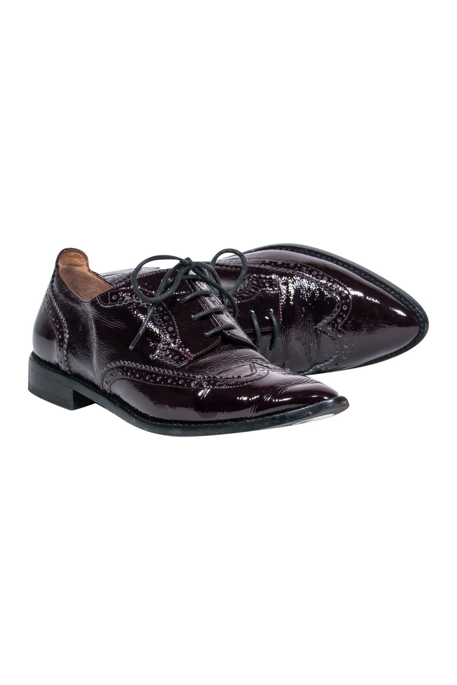 Aquatalia Dark Maroon Patent Oxfords - Size 6.5: Elevate Your Look!