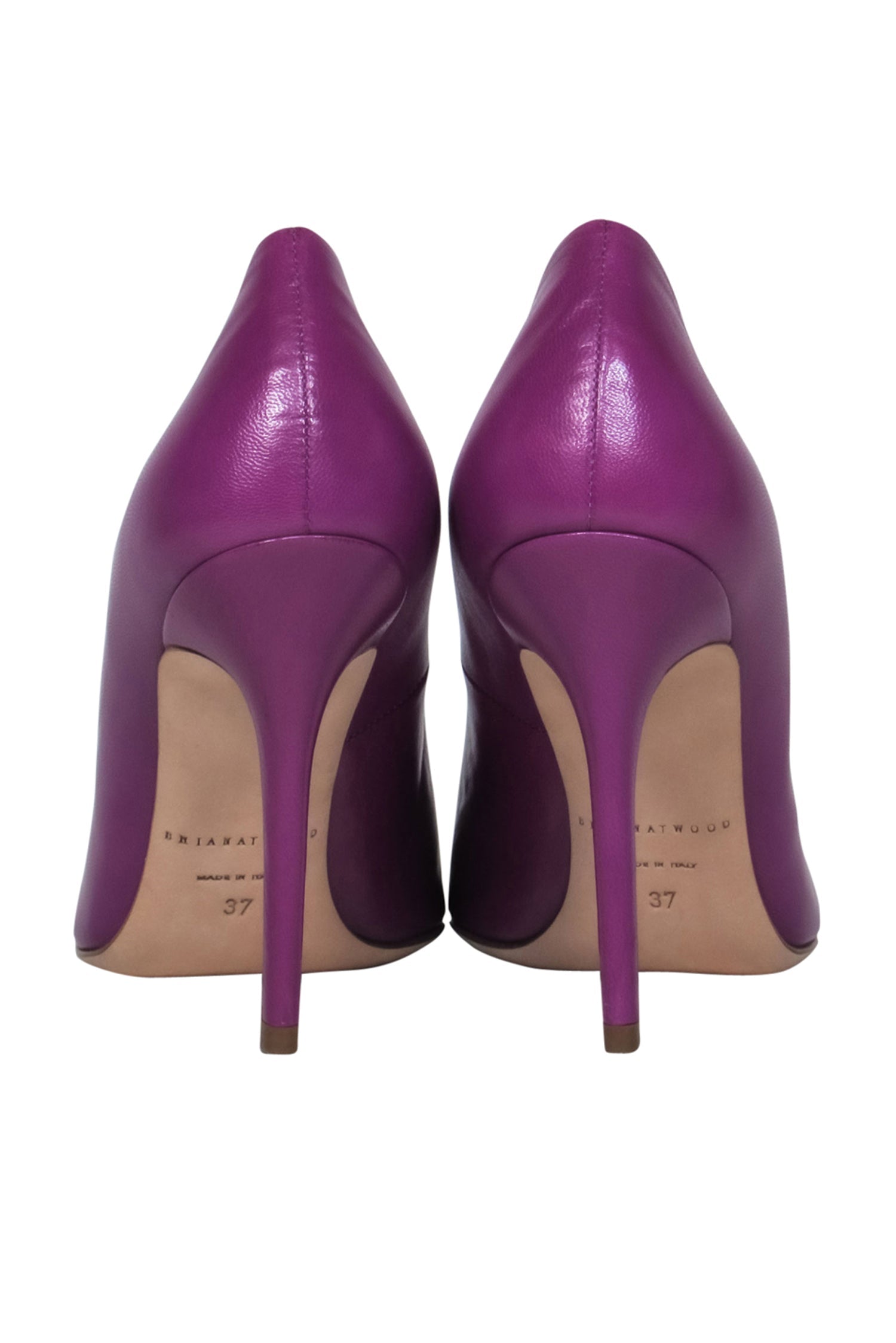 Brian Atwood Purple Leather Pointed Toe Pumps - Size 7: Elevate Your Style!