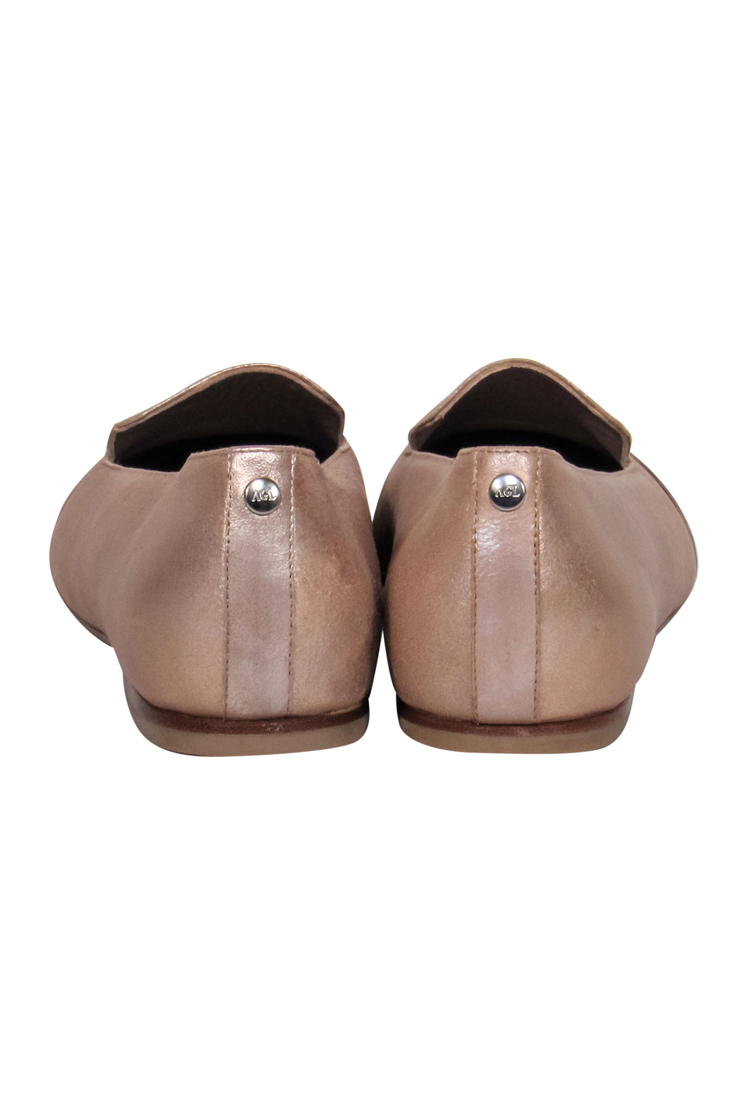 AGL Gold & Nude Toe Cap Loafers - Size 10 - Timeless Elegance