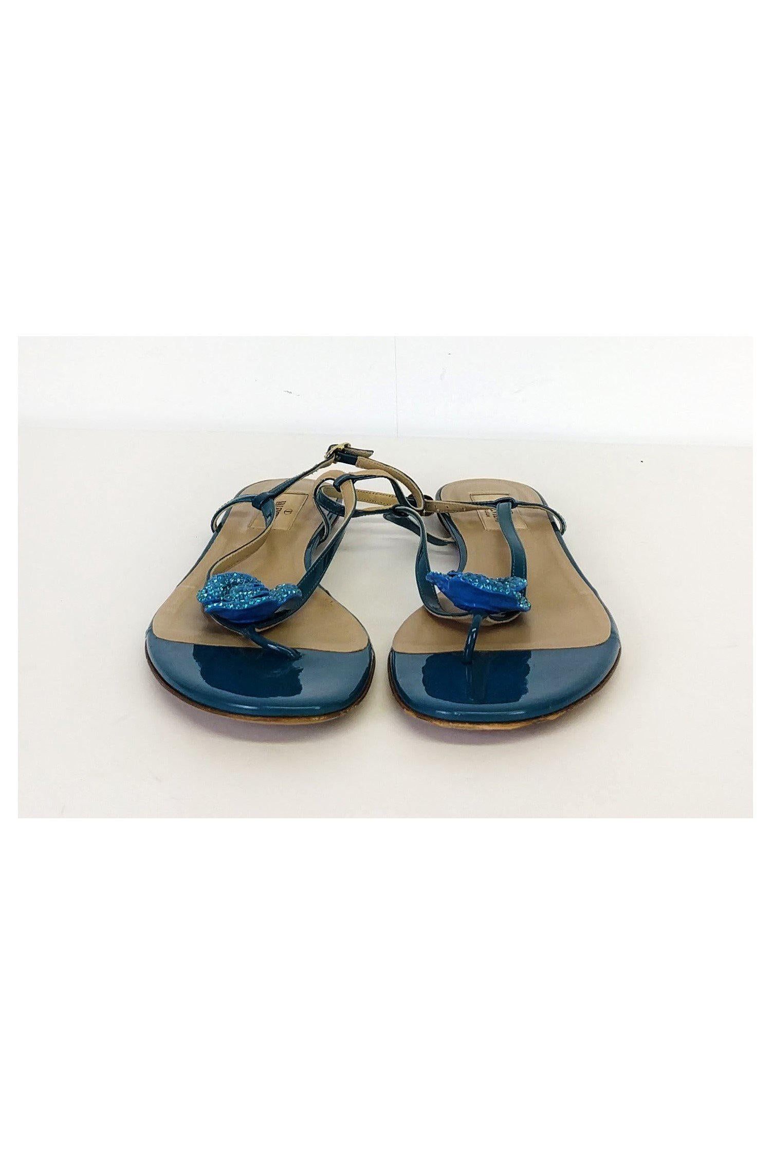 Valentino Teal Floral Dream Sandals - Size 9.5
