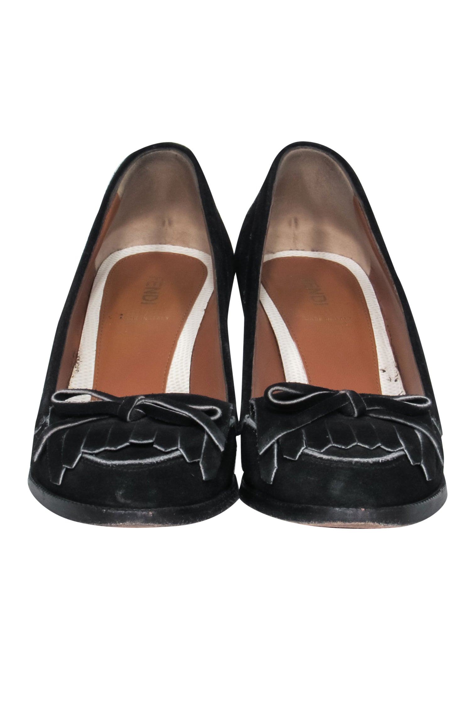 Fendi Black Suede Loafer-Style Block Heels - Size 8 - Elevate Your Look!