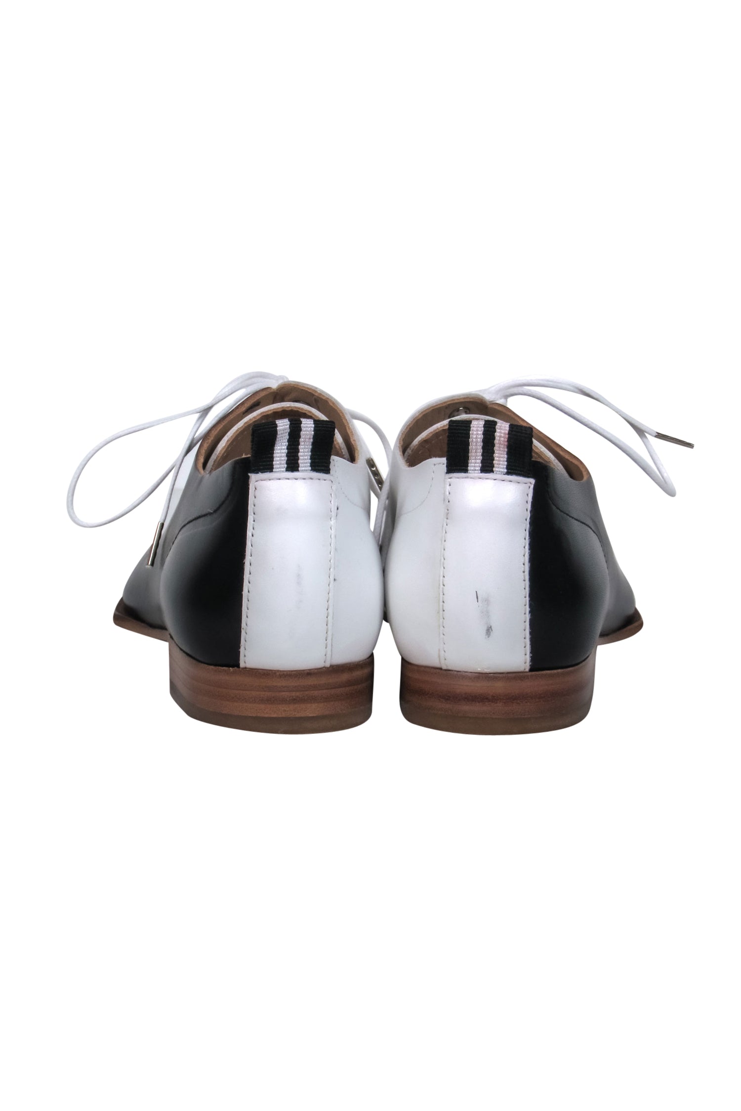 Rag & Bone - Stunning Black & White Leather Lace - Up Alley Oxford Loafers, Size 9
