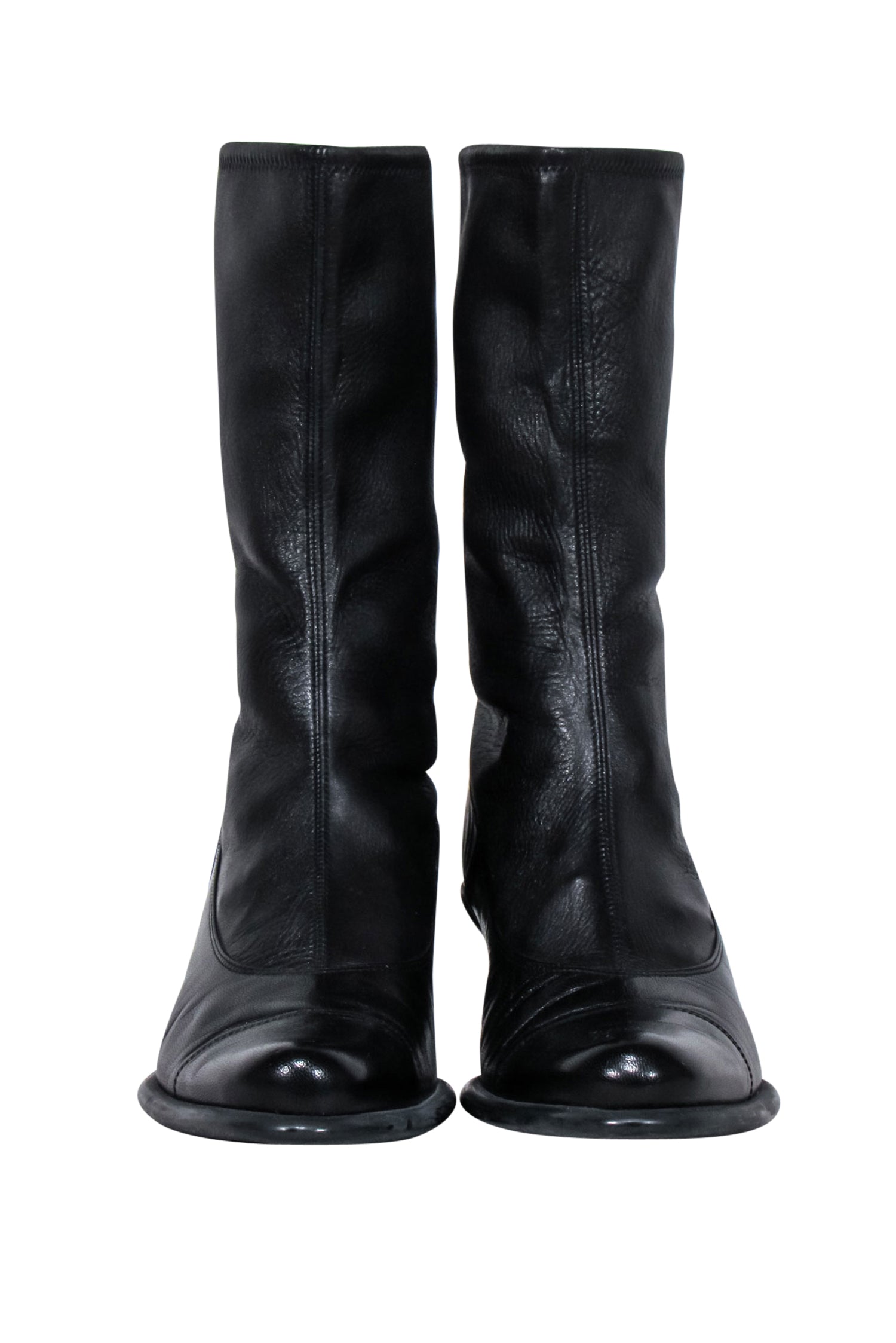 Miu Miu - Irresistible Black Leather Pointed-Toe Boots, Size 9
