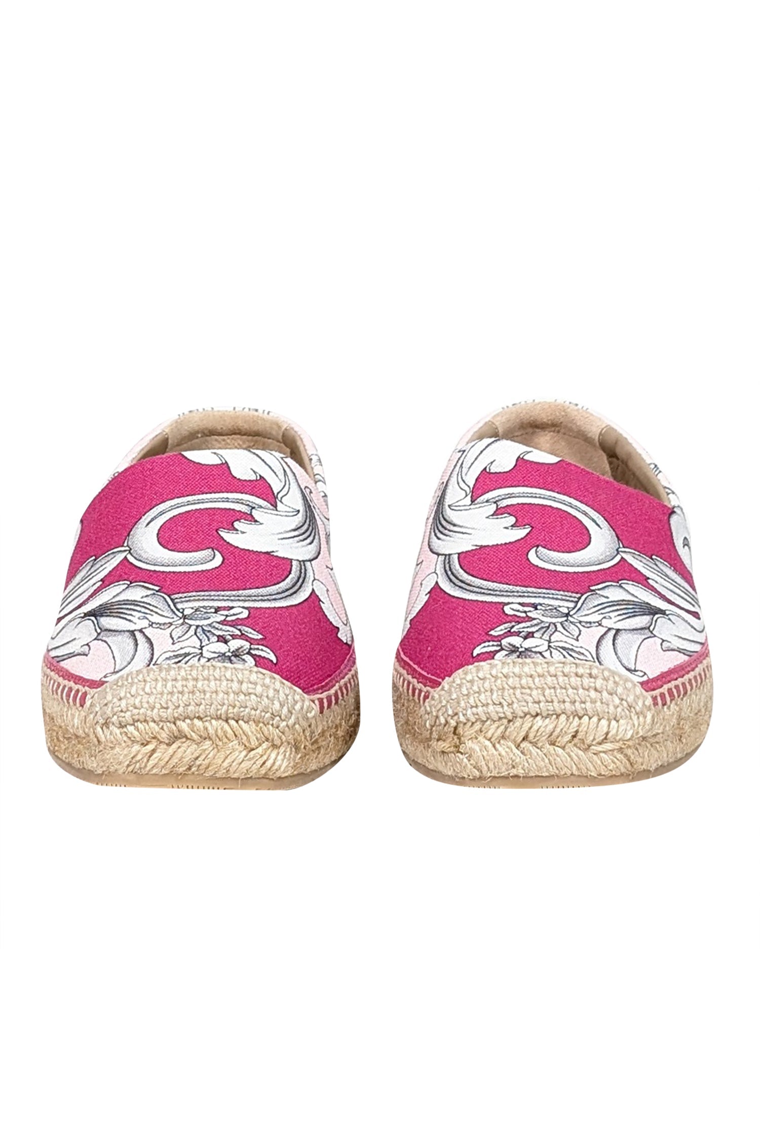 Versace Pink Print Espadrille Flats - Size 9: Summer Fashion Must-Have