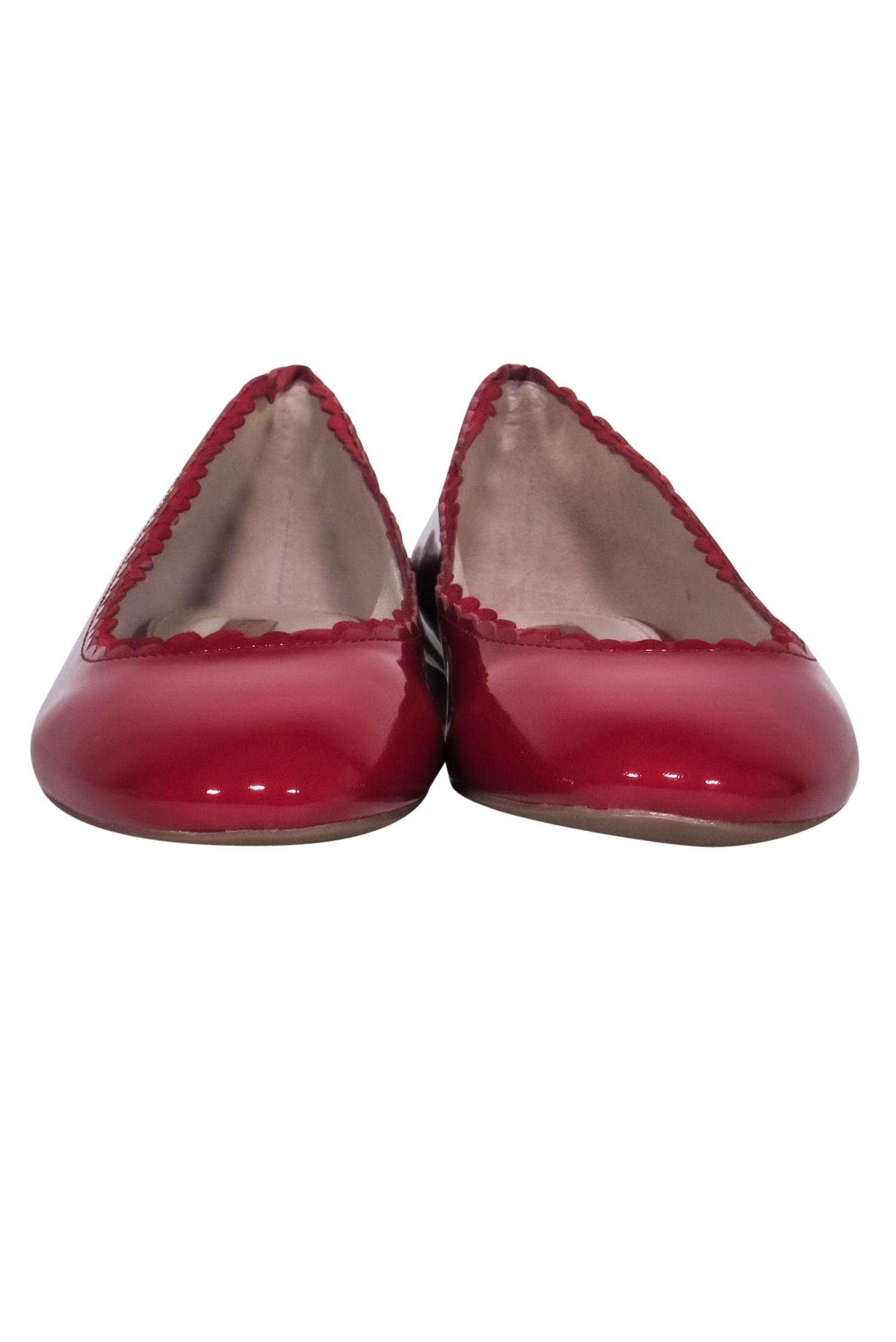 Louise et Cie - Stunning Red Patent Leather Caynlee Scalloped Edge Ballet Flats in Size 6