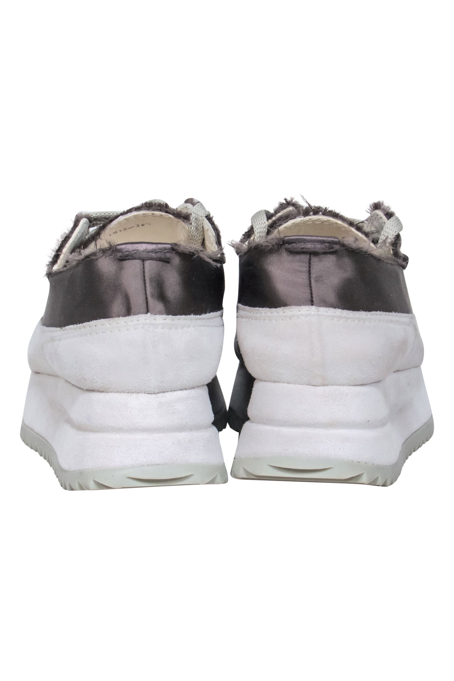 Pedro Garcia - Stunning Grey Satin Cream Platform Sneaker in Size 6.5