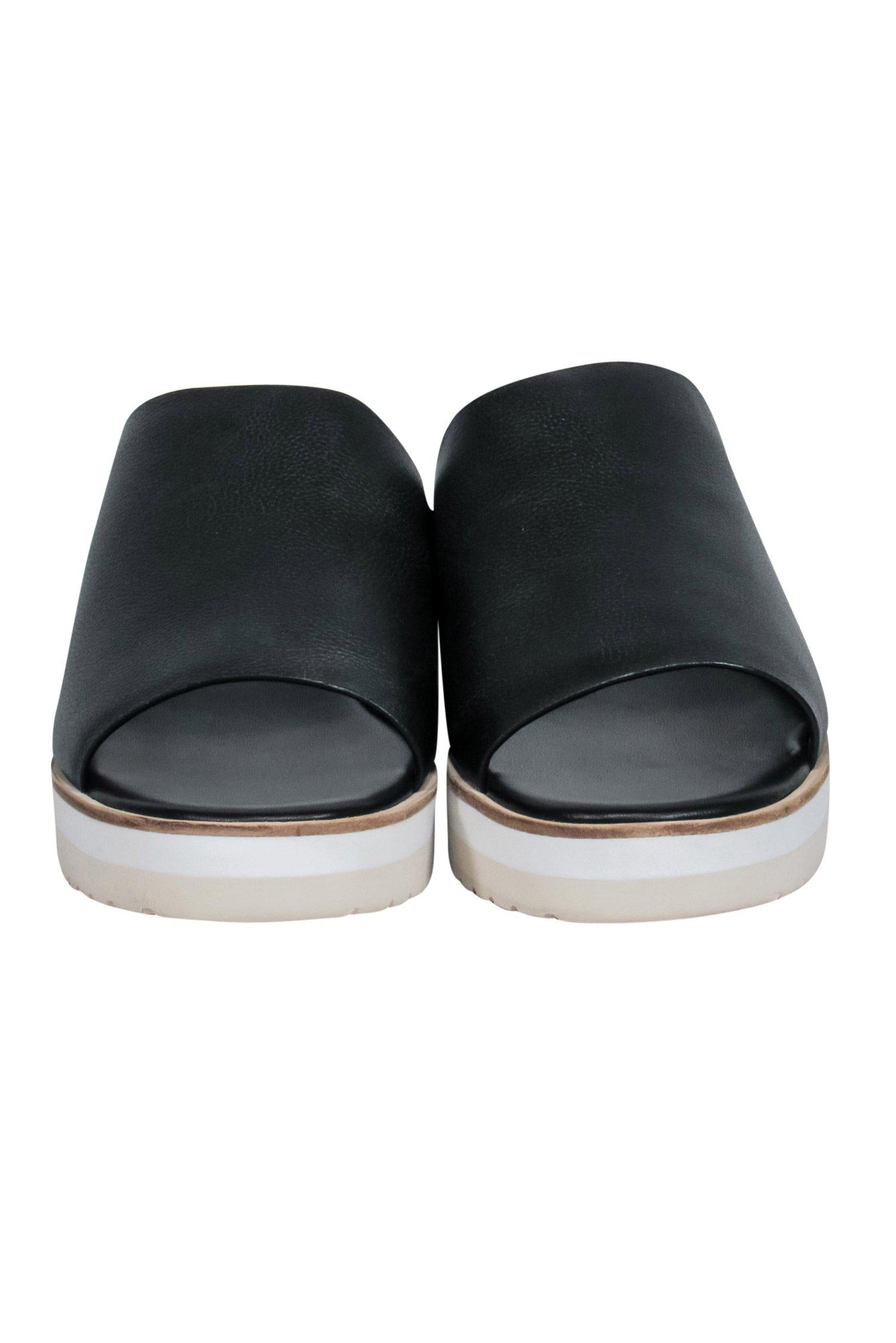 Vince Black Leather Slide Sandals - Size 9: Elevate Your Summer Style!