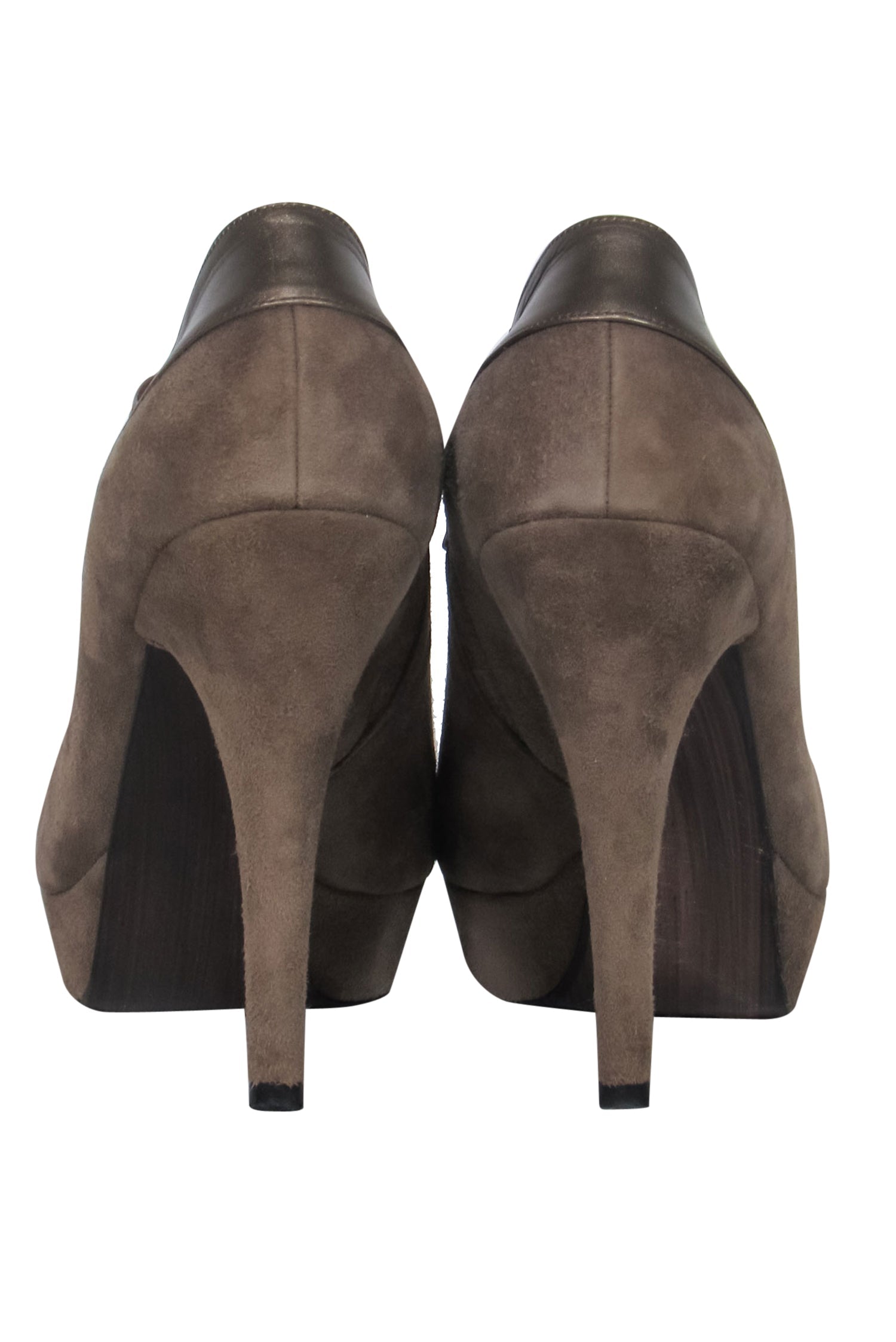 Stuart Weitzman Taupe Suede Heeled Platform Booties: Unleash Your Inner Rebel, Size 5.5