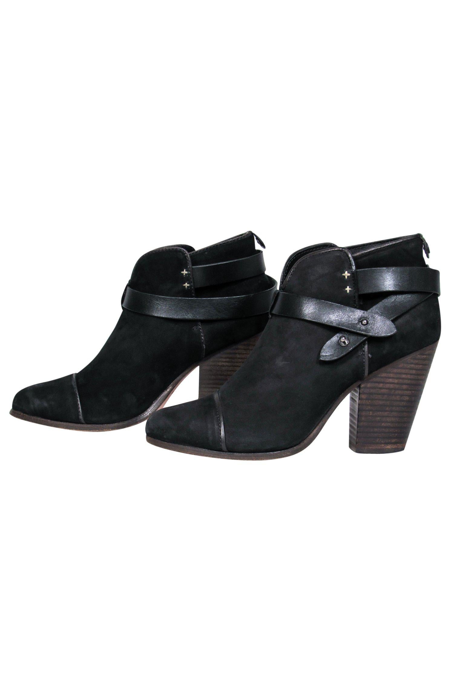 Rag & Bone Black Suede Harrow Heeled Booties - Size 10: A Must-Have for Cold Weather!