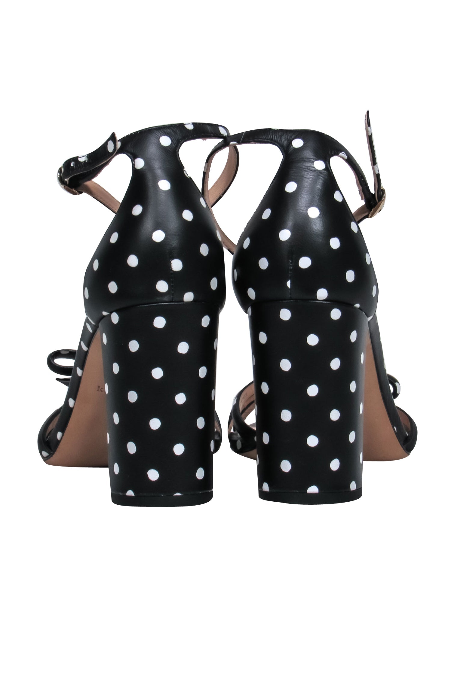 Kate Spade's Enchanting Black & White Polka Dot Chunky Heels with Bow - Size 8.5