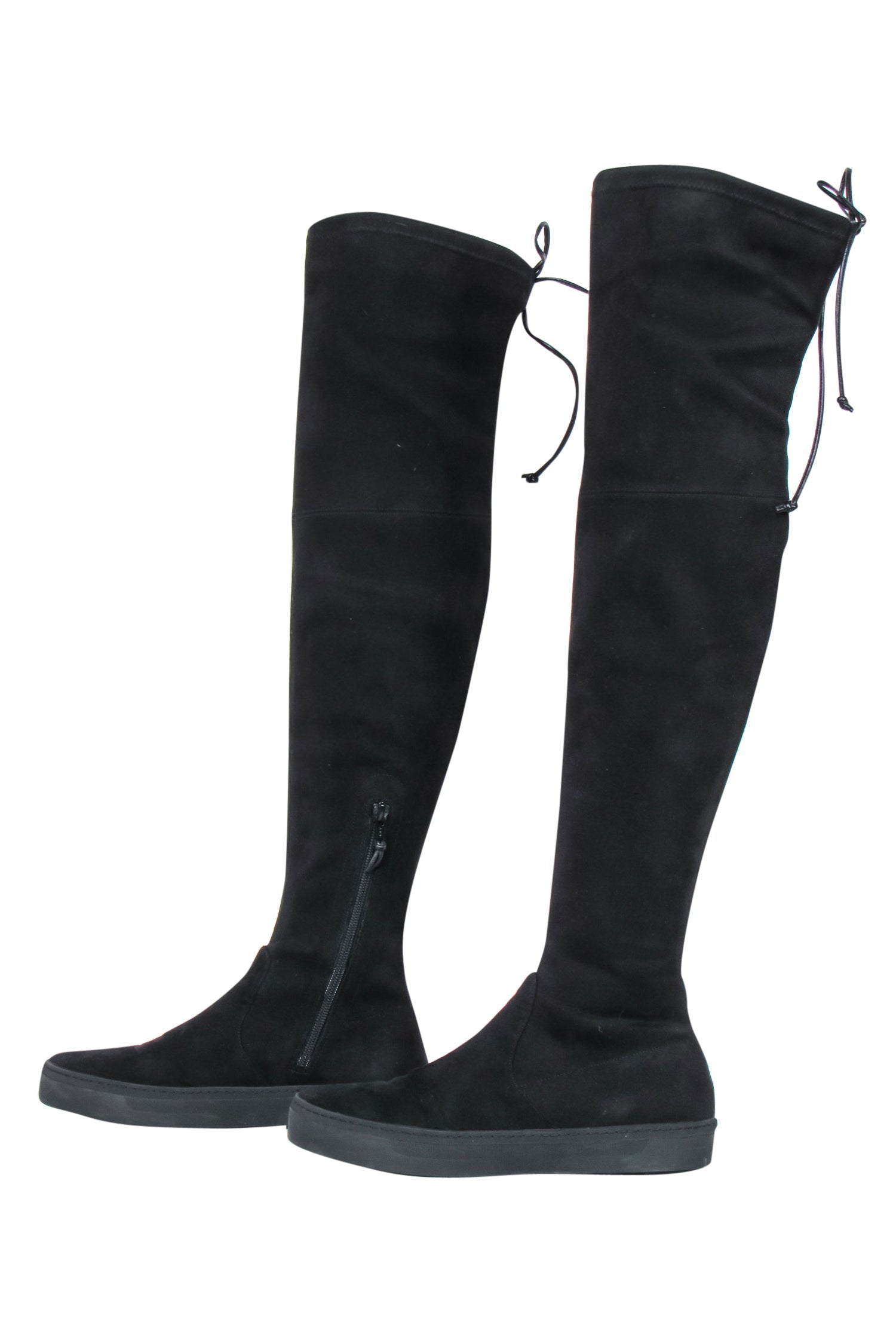 Stuart Weitzman's Playtime Black Suede Over-the-Knee Platform Boots - Size 7