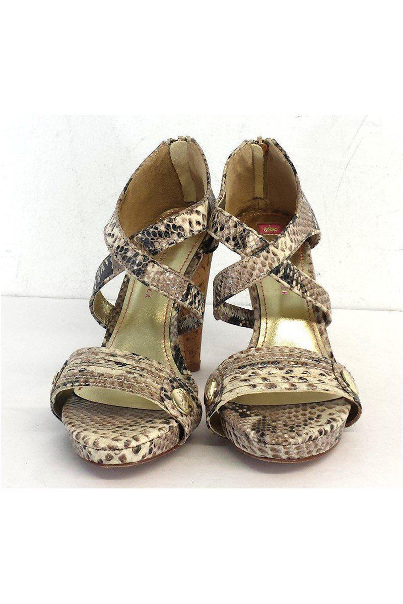 Gorgeous Elaine Turner Beige Python Print Heels in Size 9 - A Must-Have!