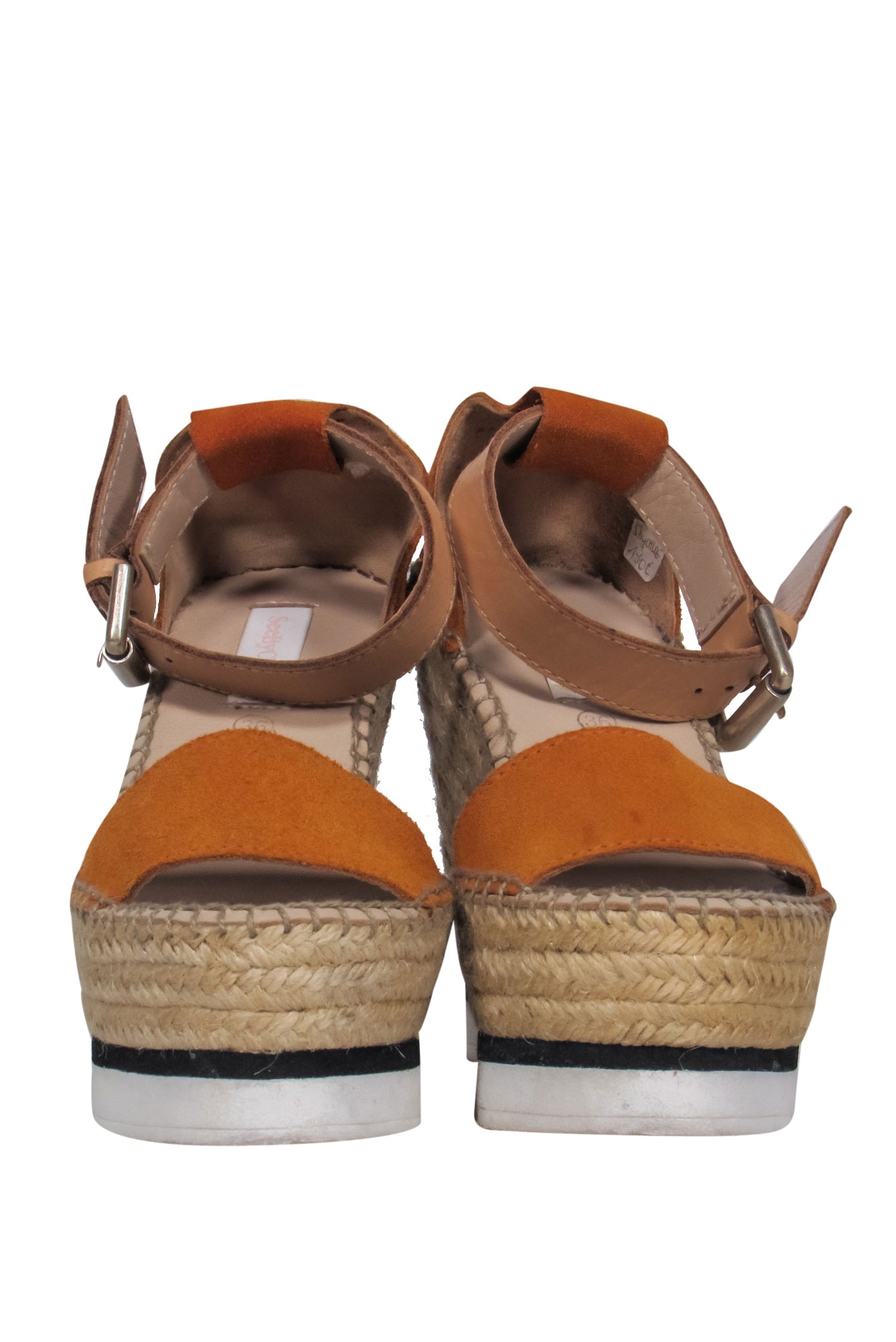 See by Chloe - Stunning Burnt Orange Suede Woven Platform Espadrilles in Size 6