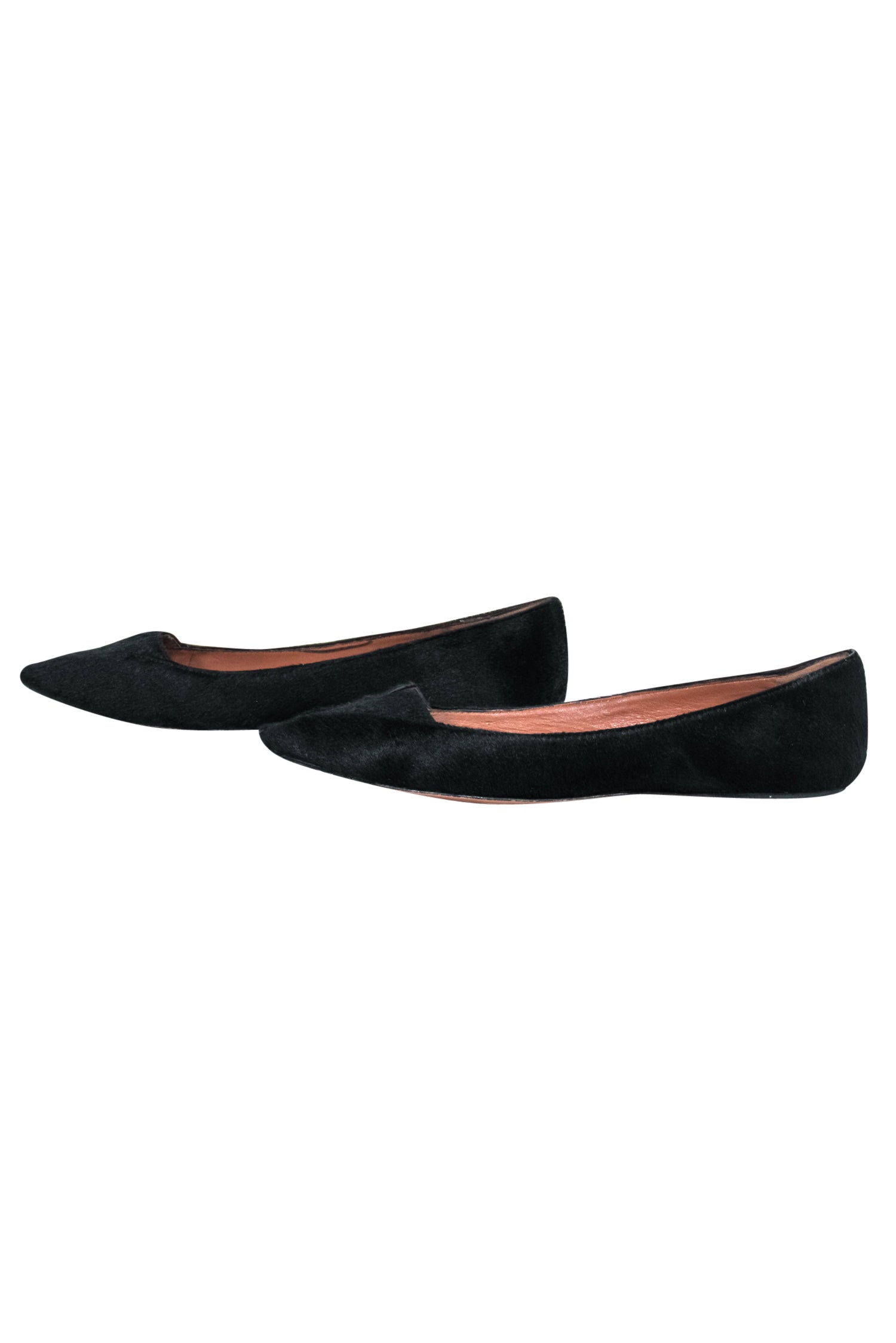 Elizabeth & James Black Ponyhair Pointed Toe Jolt Flats - Size 7 - Sleek and Stylish!