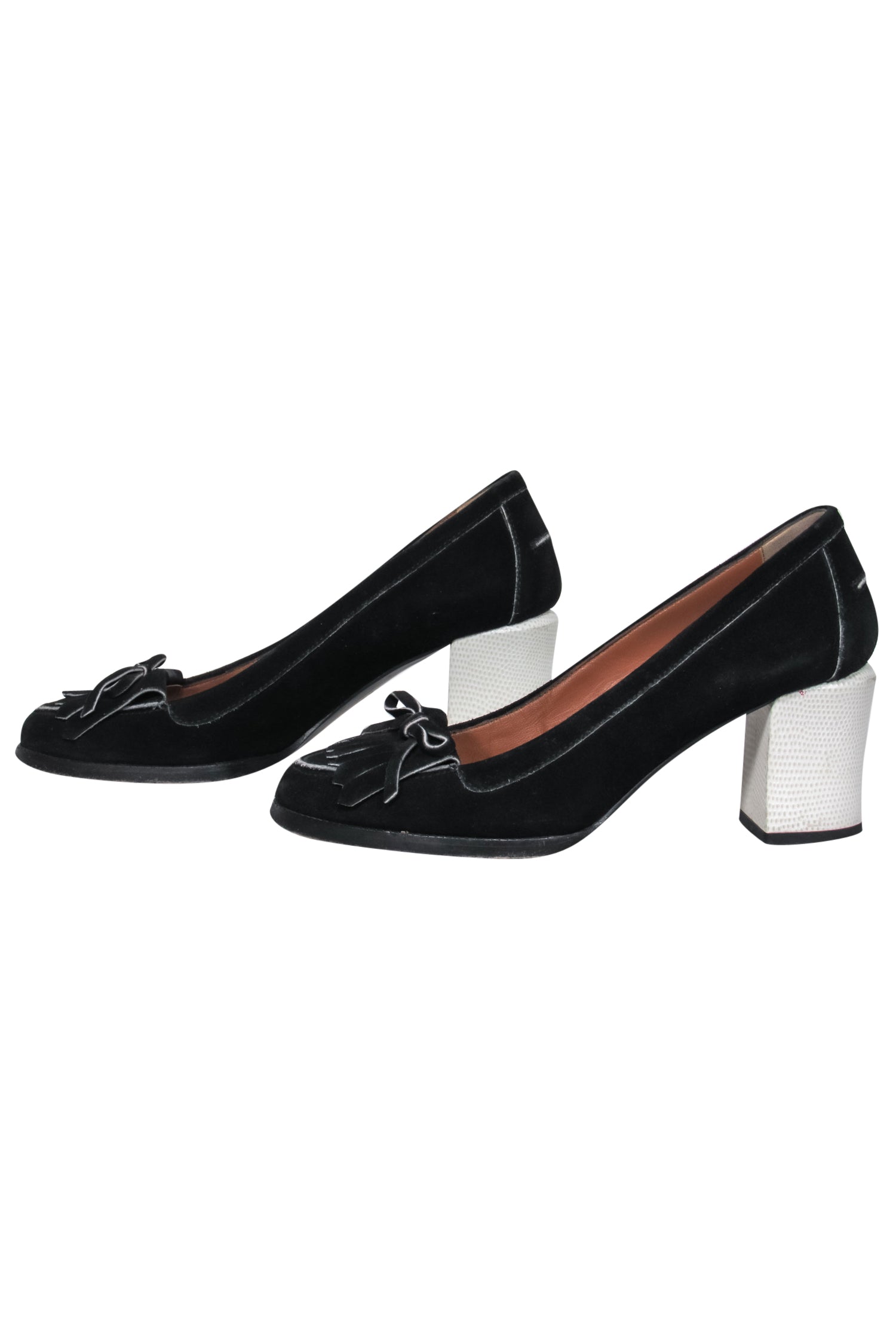 Fendi Black Suede Loafer-Style Block Heels - Size 8 - Elevate Your Look!