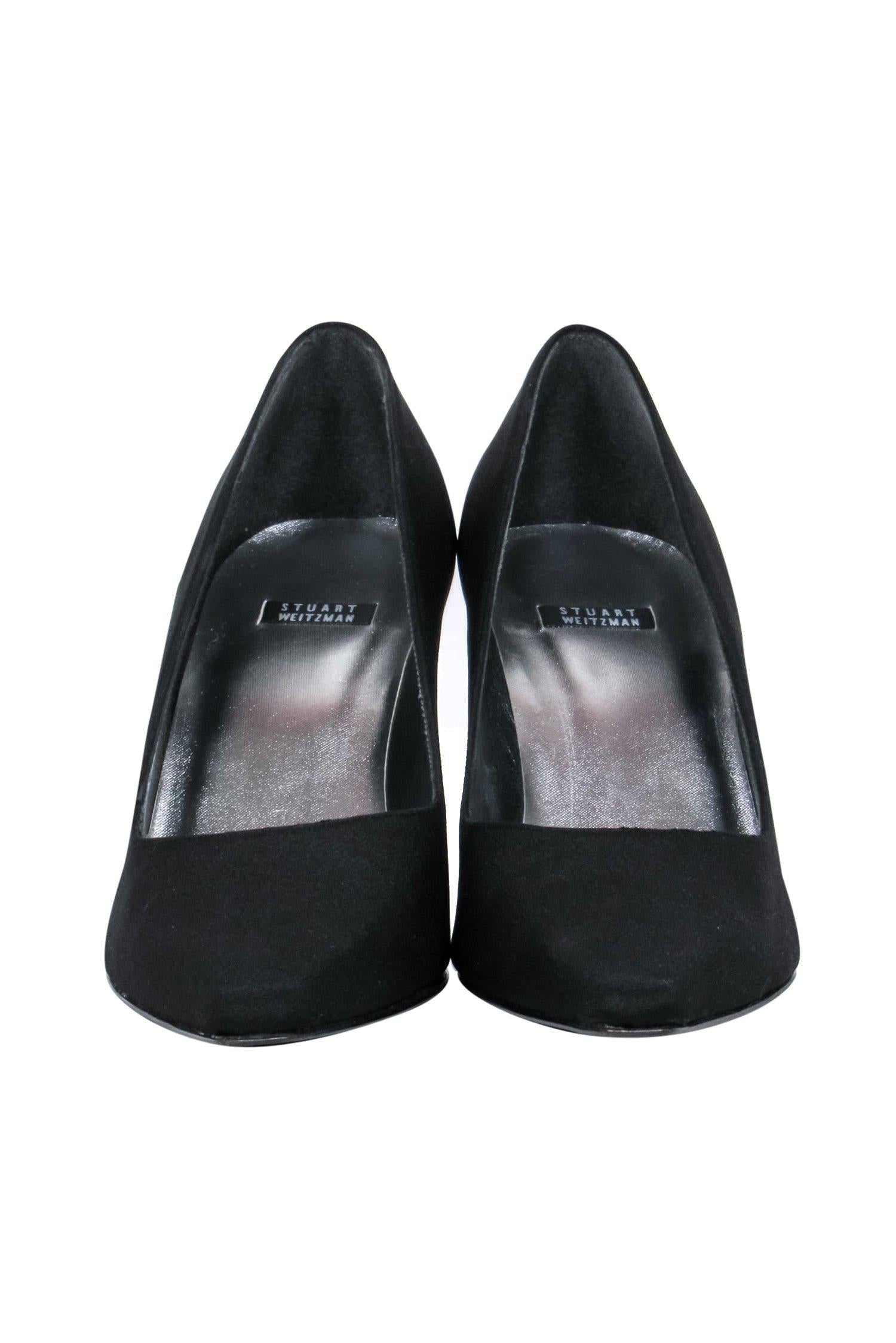 Stuart Weitzman's Elegant Black Pointed Toe Pumps - Size 9.5