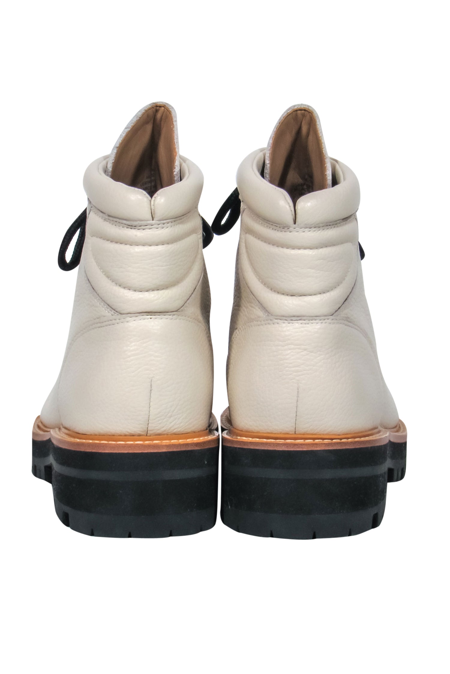 Marc Fisher Cream Pebbled Leather Lace - Up Combat Boots - Size 10: Style Up Your Cold Months!