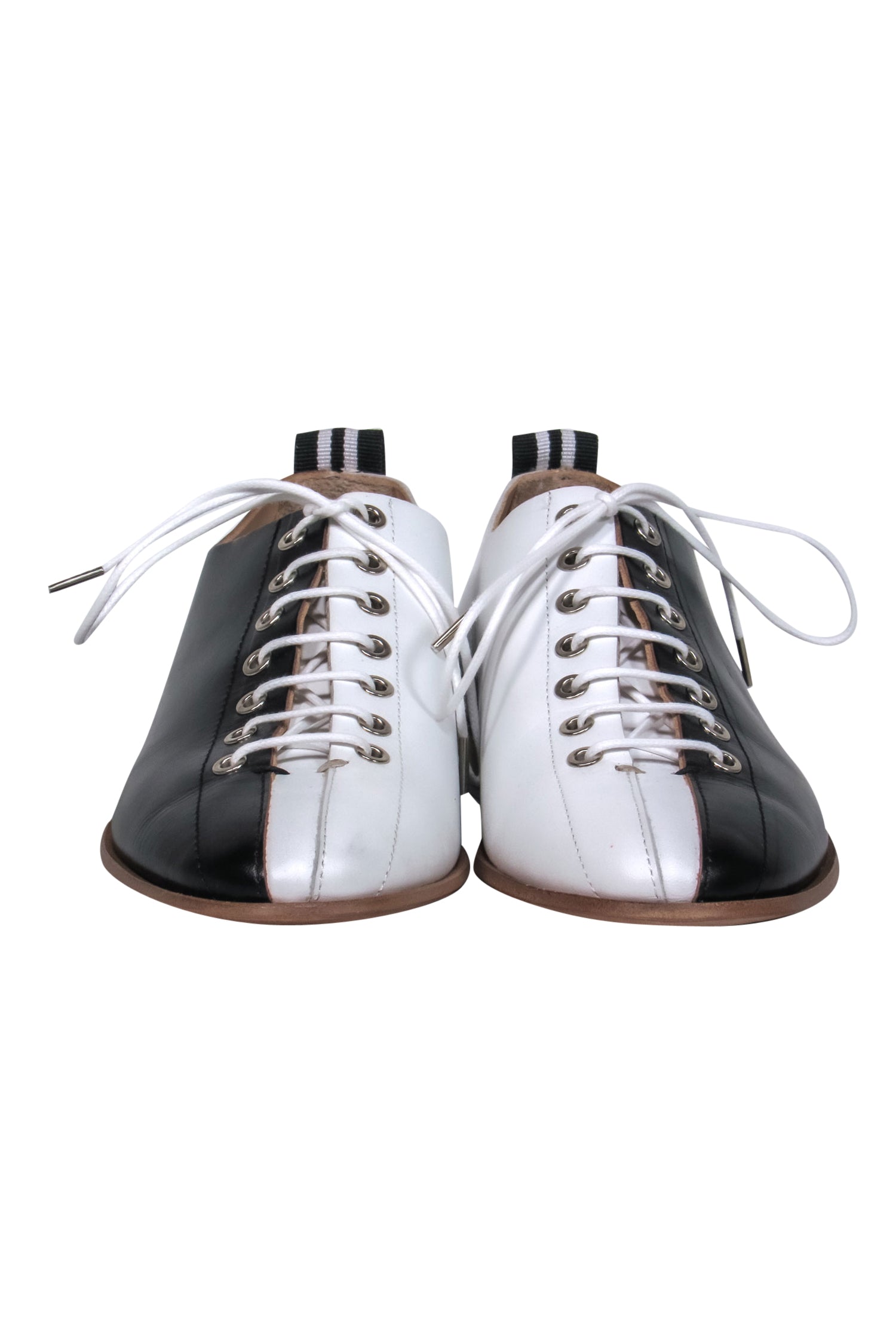 Rag & Bone - Stunning Black & White Leather Lace - Up Alley Oxford Loafers, Size 9