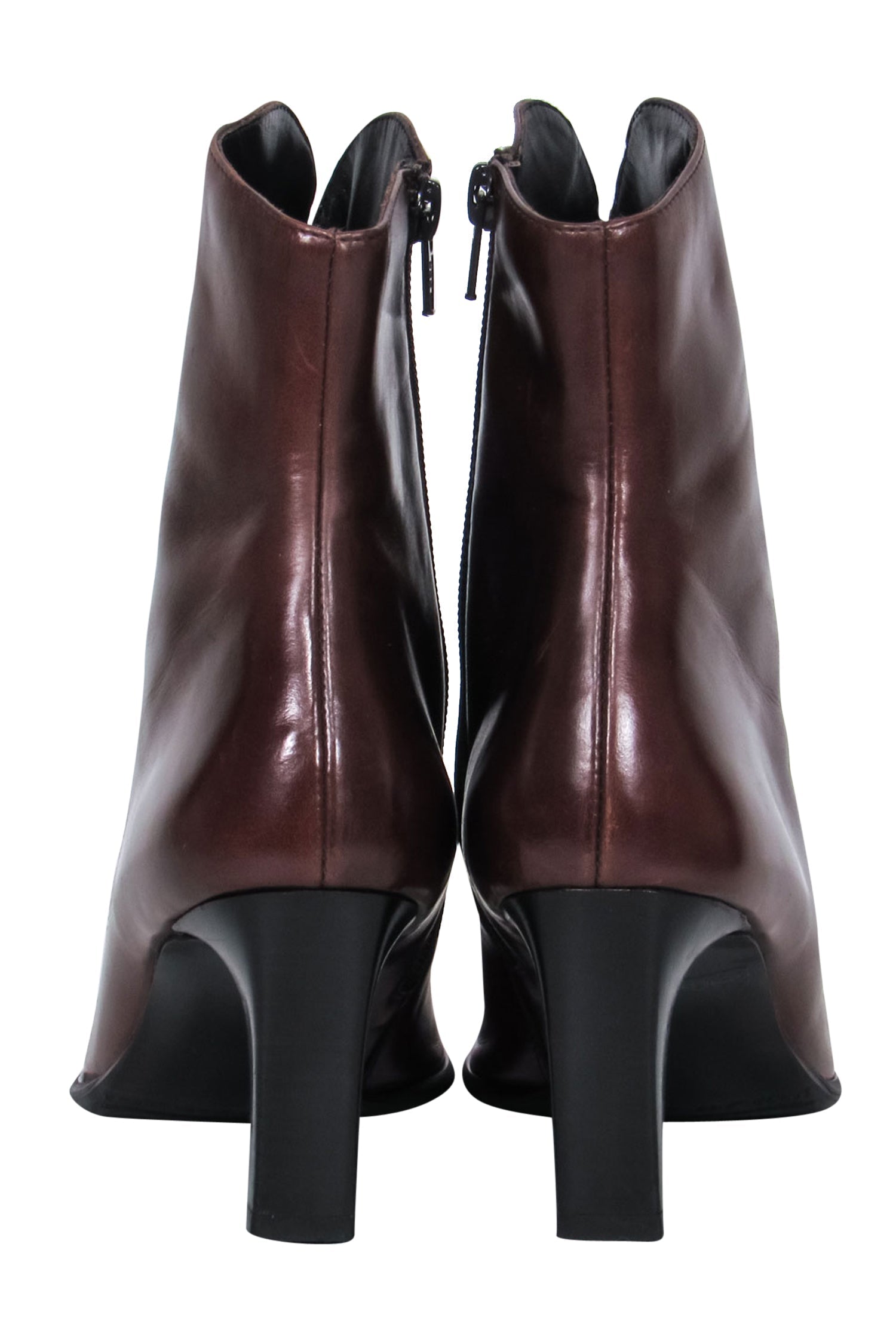 Paul Green Brown Leather Square Toe Heeled Booties - Size 7.5 - Fall Fashion Must-Have