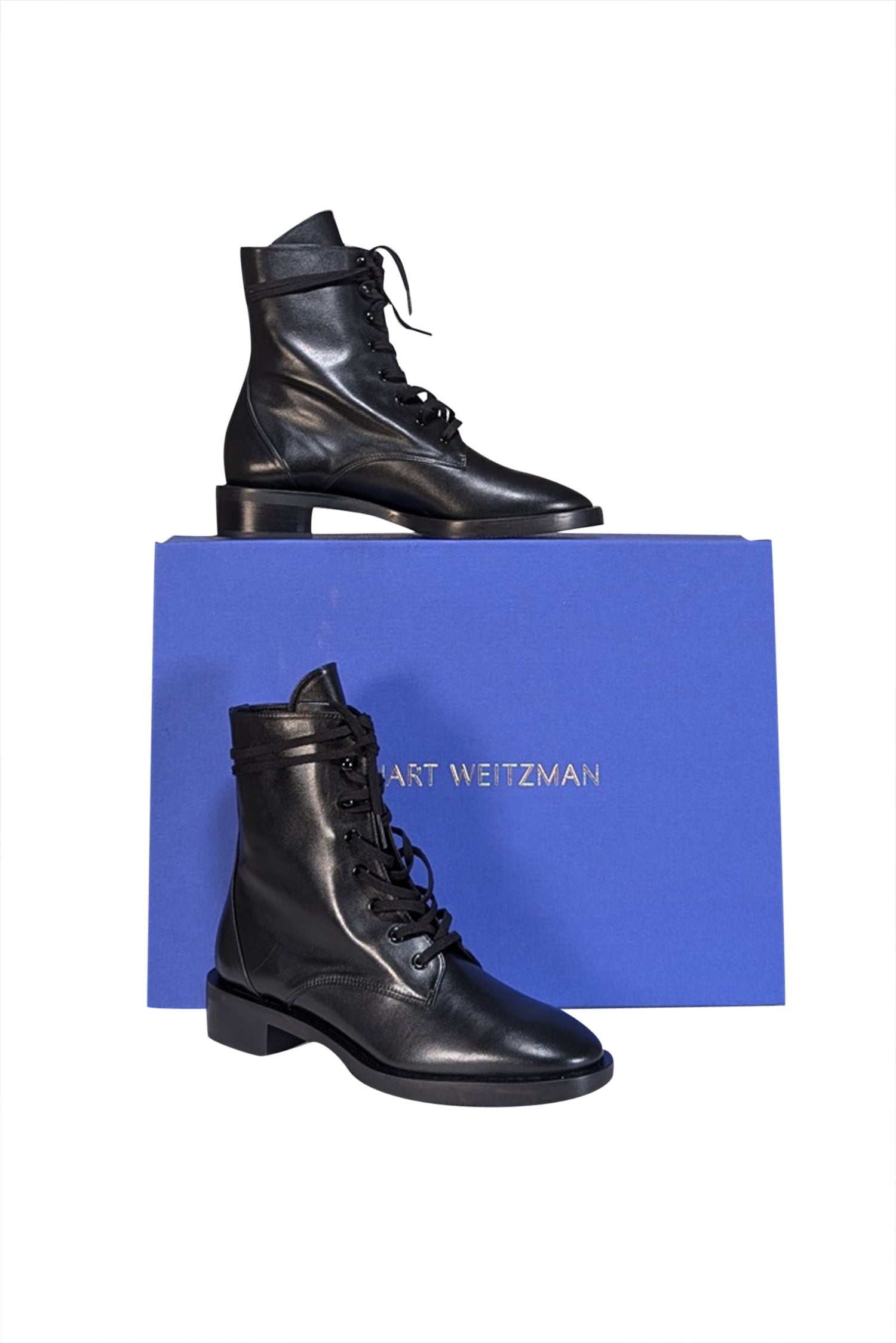 Stuart Weitzman - Stunning Black Leather Sondra Sleek Short Boots in Size 8