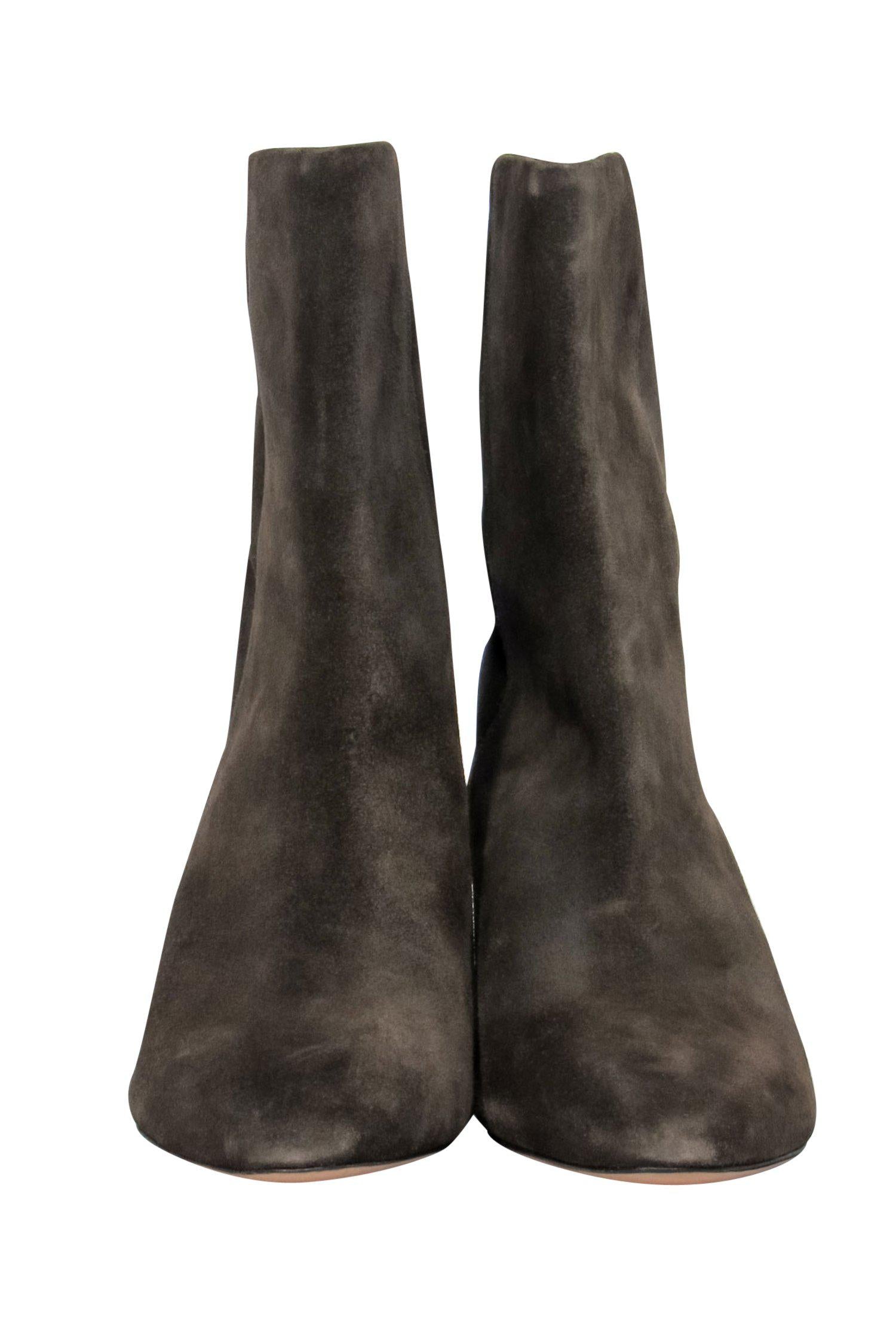 Isabel Marant Olive Green Suede Kitten Heel Booties - Size 6: A Glamorous Must-Have!