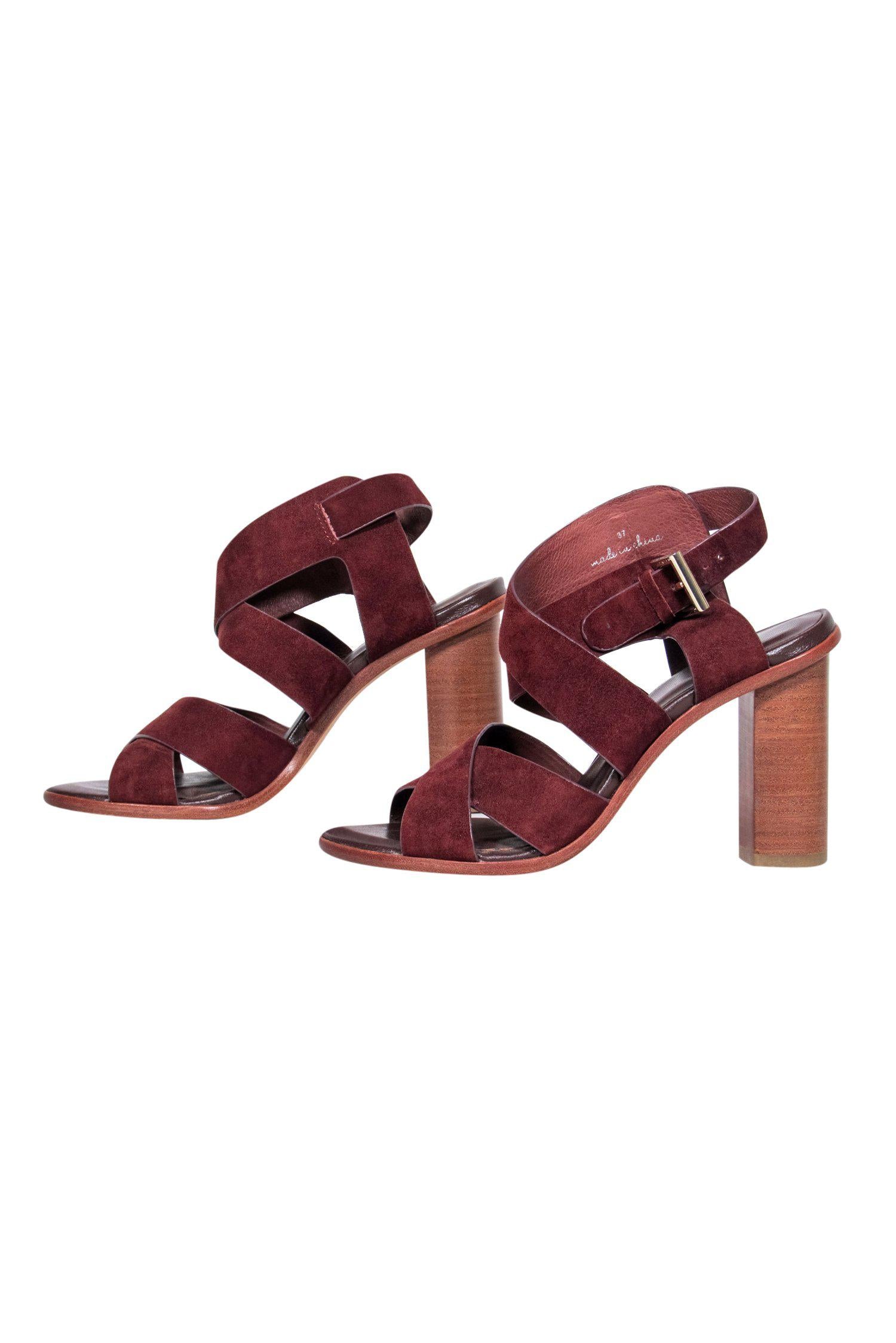 Joie Dark Brown Suede Strappy Block Heels - Size 7 - Must-Have Fashion!