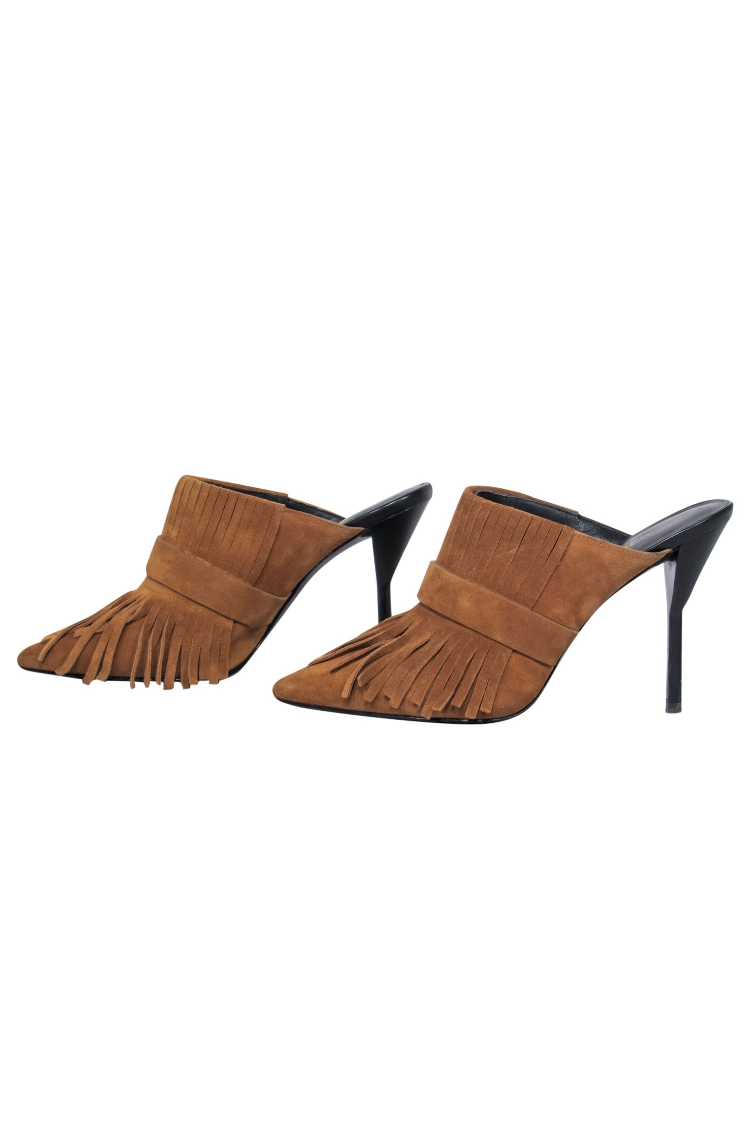 3.1 Phillip Lim Brown Suede Fringed Mule Pumps - Size 7.5: A Bohemian Chic Essential
