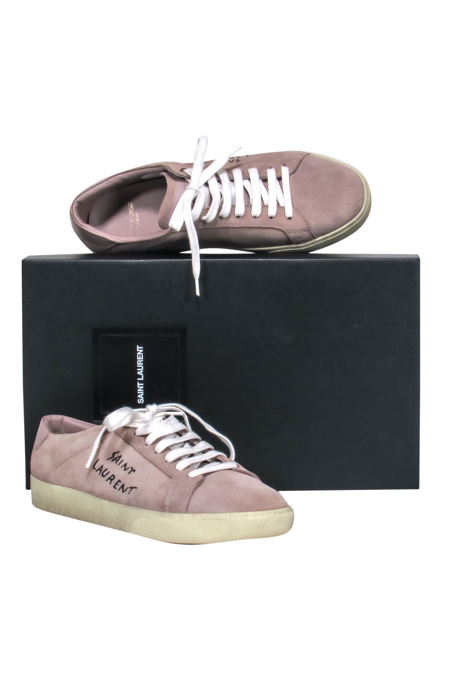 Saint Laurent Rose Suede Alpha Sigma Size 10 Trendy Sneakers