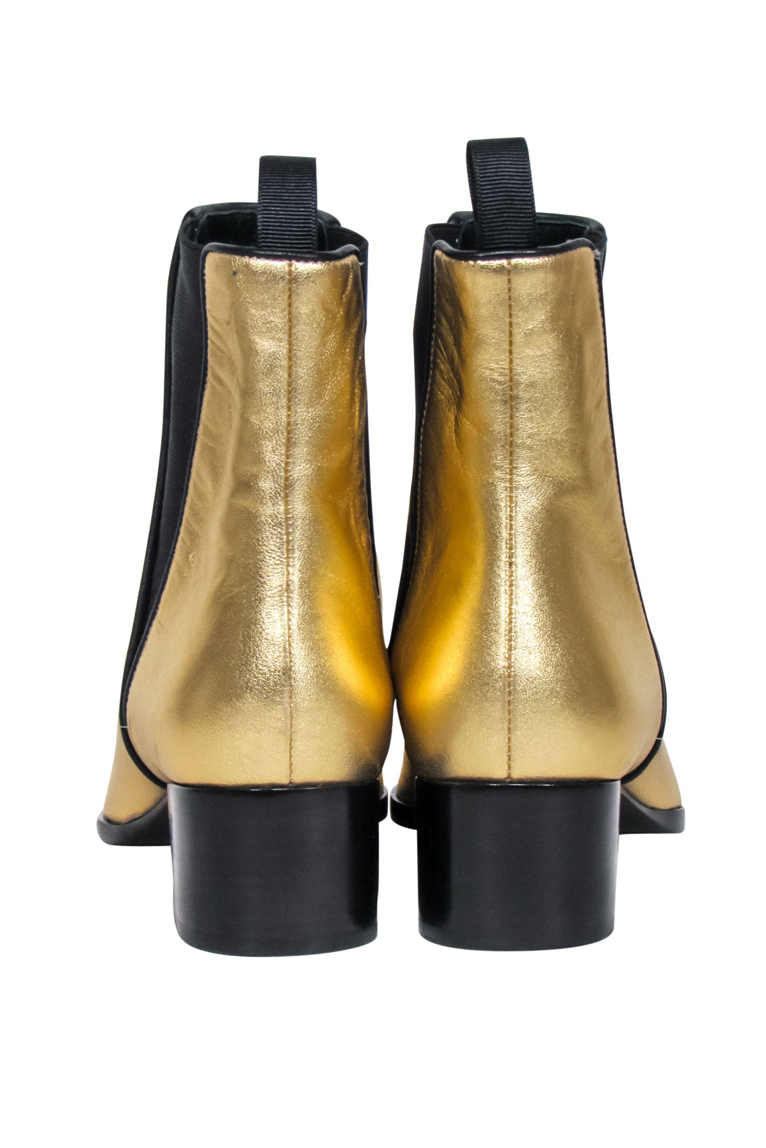 Giuseppe Zanotti - Stunning Gold Metallic & Black Detail Short Boots in Size 8