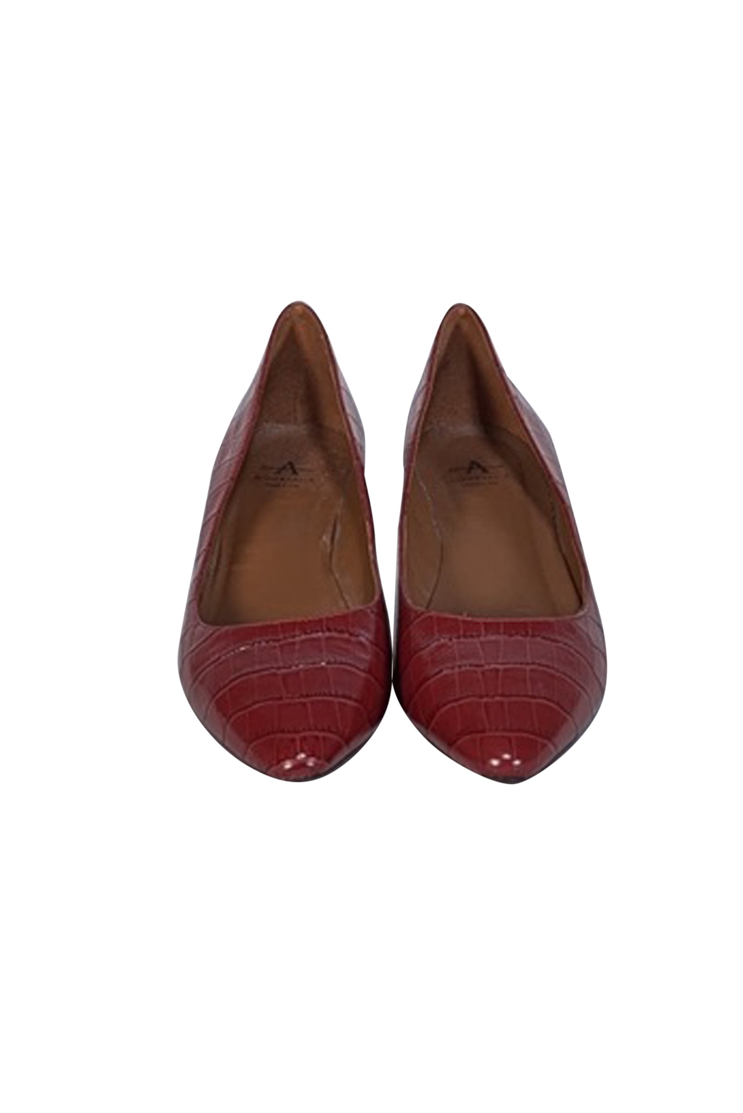 Aquatalia - Stunning Ruby Red Croc Embossed Leather Pumps in Size 9