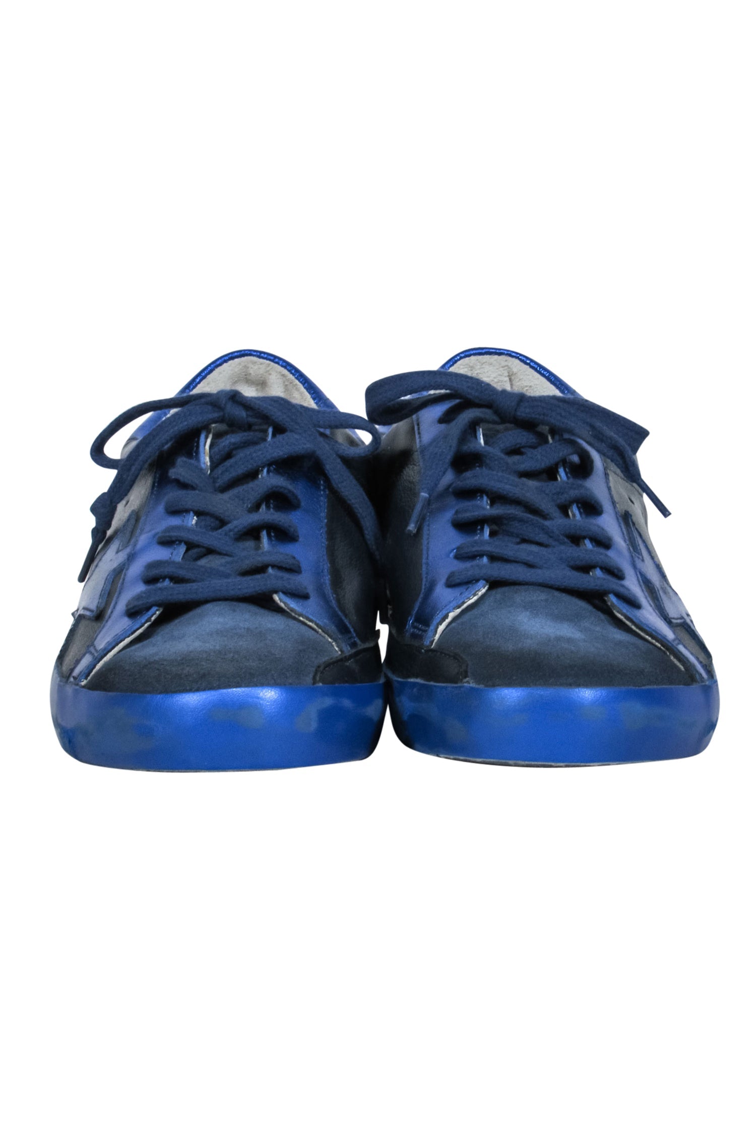 Golden Goose Royal Blue Metallic Lace - Up Sneakers in Size 9