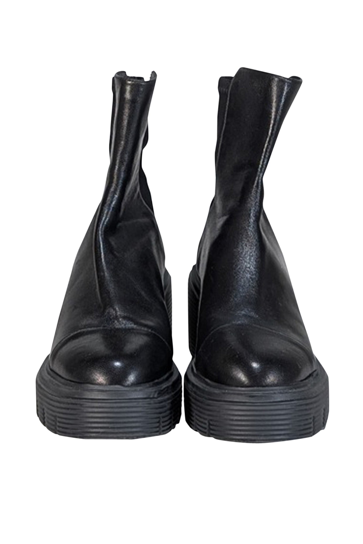 Stuart Weitzman's Stylish Black Platform Chunky Leather Short Boots - Size 8