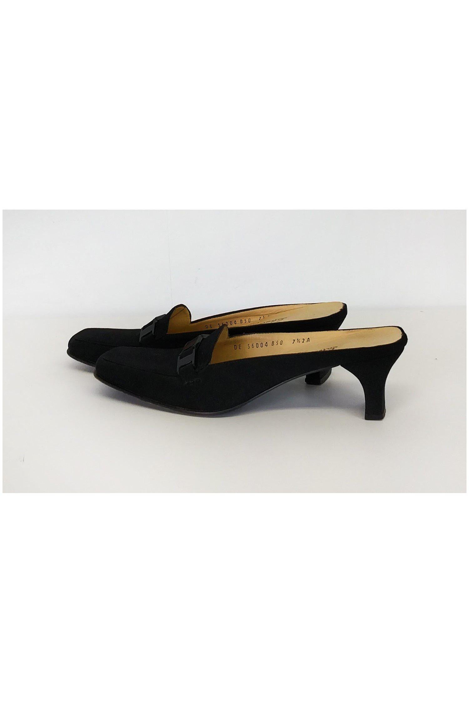 Ferragamo Black Square Toe Slip-Ons - Size 7.5: A Must-Have!