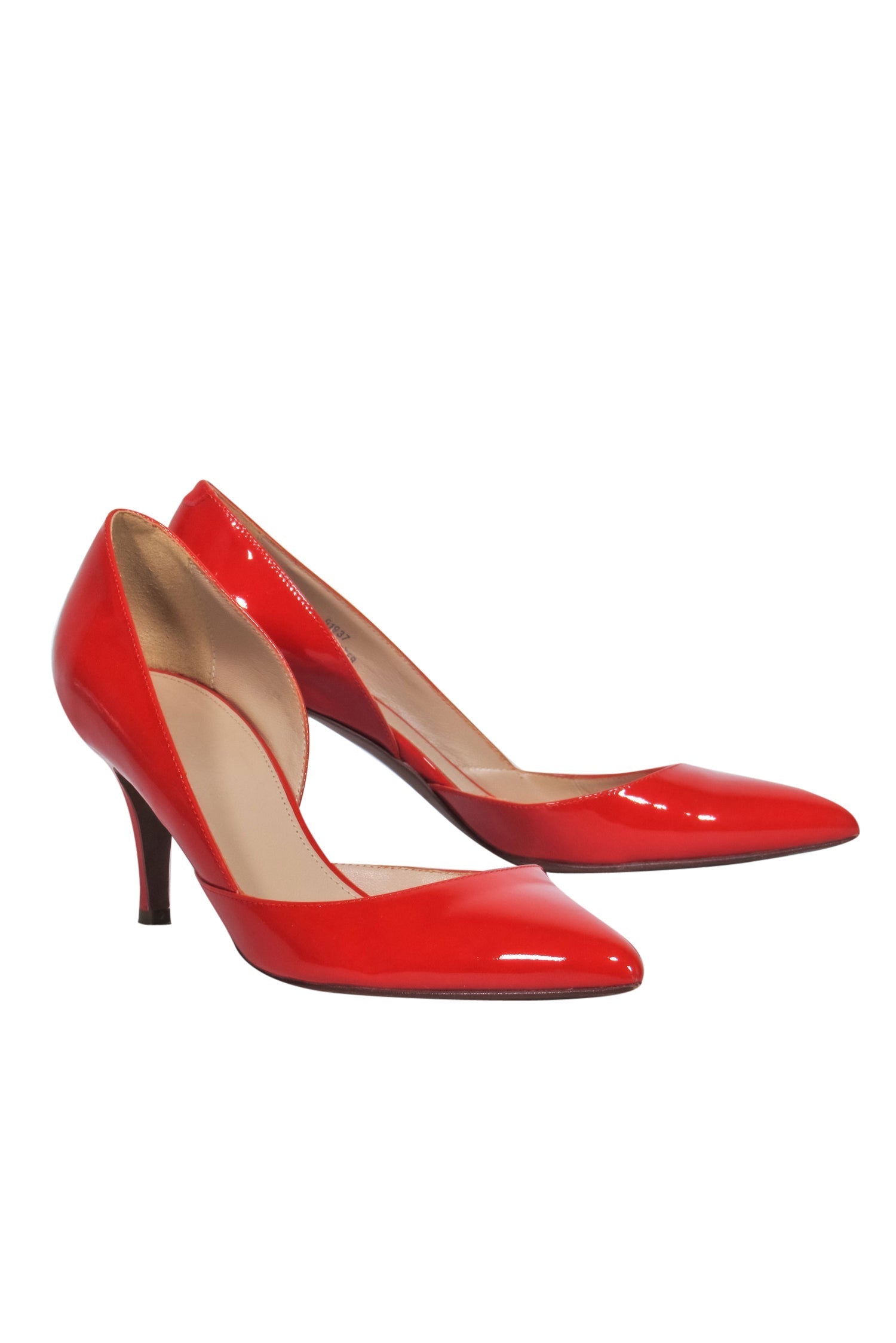 J.Crew Burnt Orange Patent D'Orsay Pointed Toe Heels - Size 7