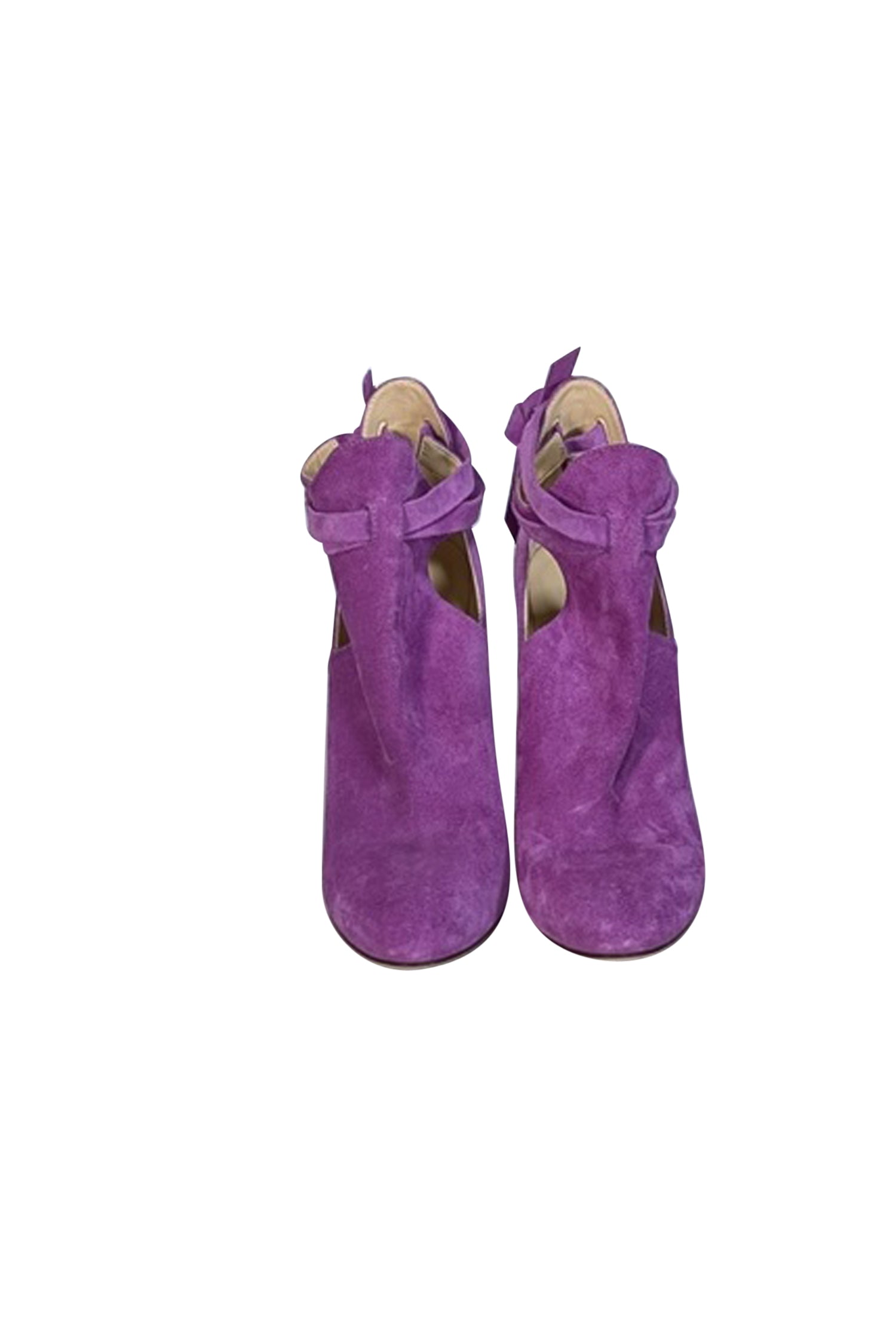 Jimmy Choo Purple Suede Wrap-Around Ankle Heels - Size 6: A Fashion Statement!