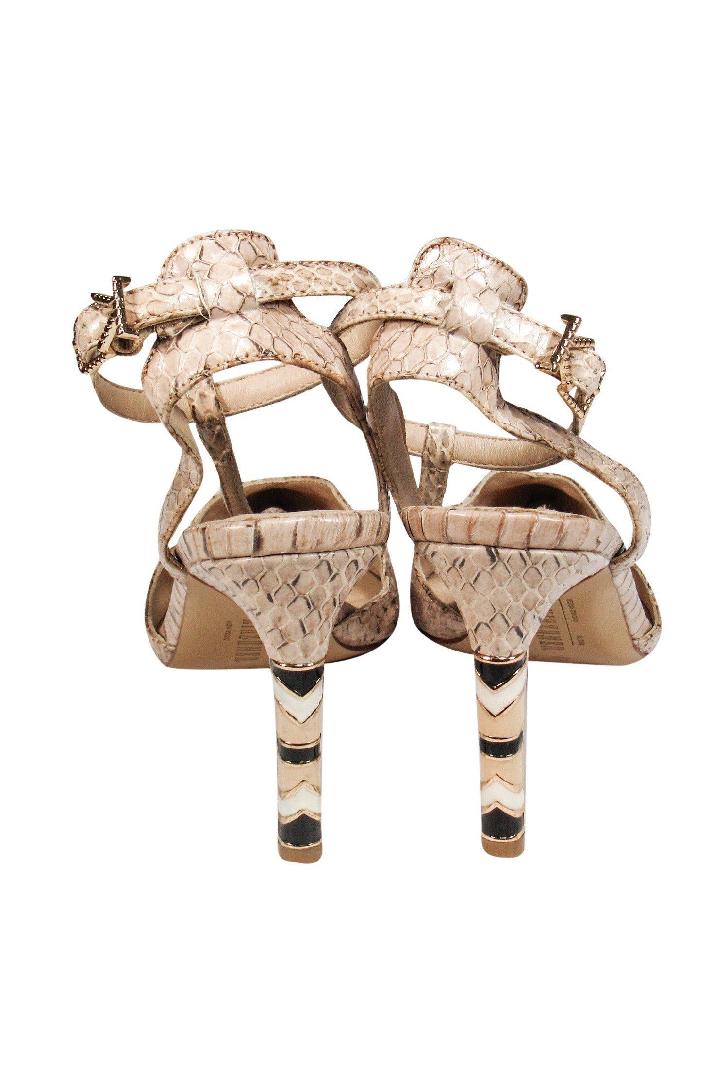 Ivy Kirzhner's Chic Beige Crocodile T-Strap Pumps - Size 8.5