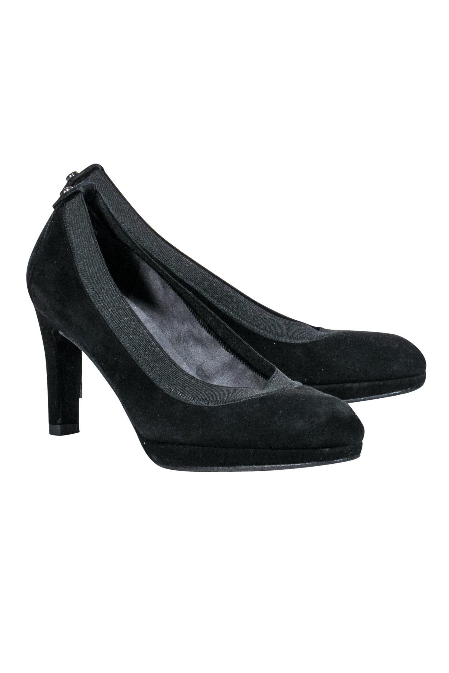 Stuart Weitzman Black Suede Rounded Toe Pumps - Size 5 - A Timeless Chic Choice