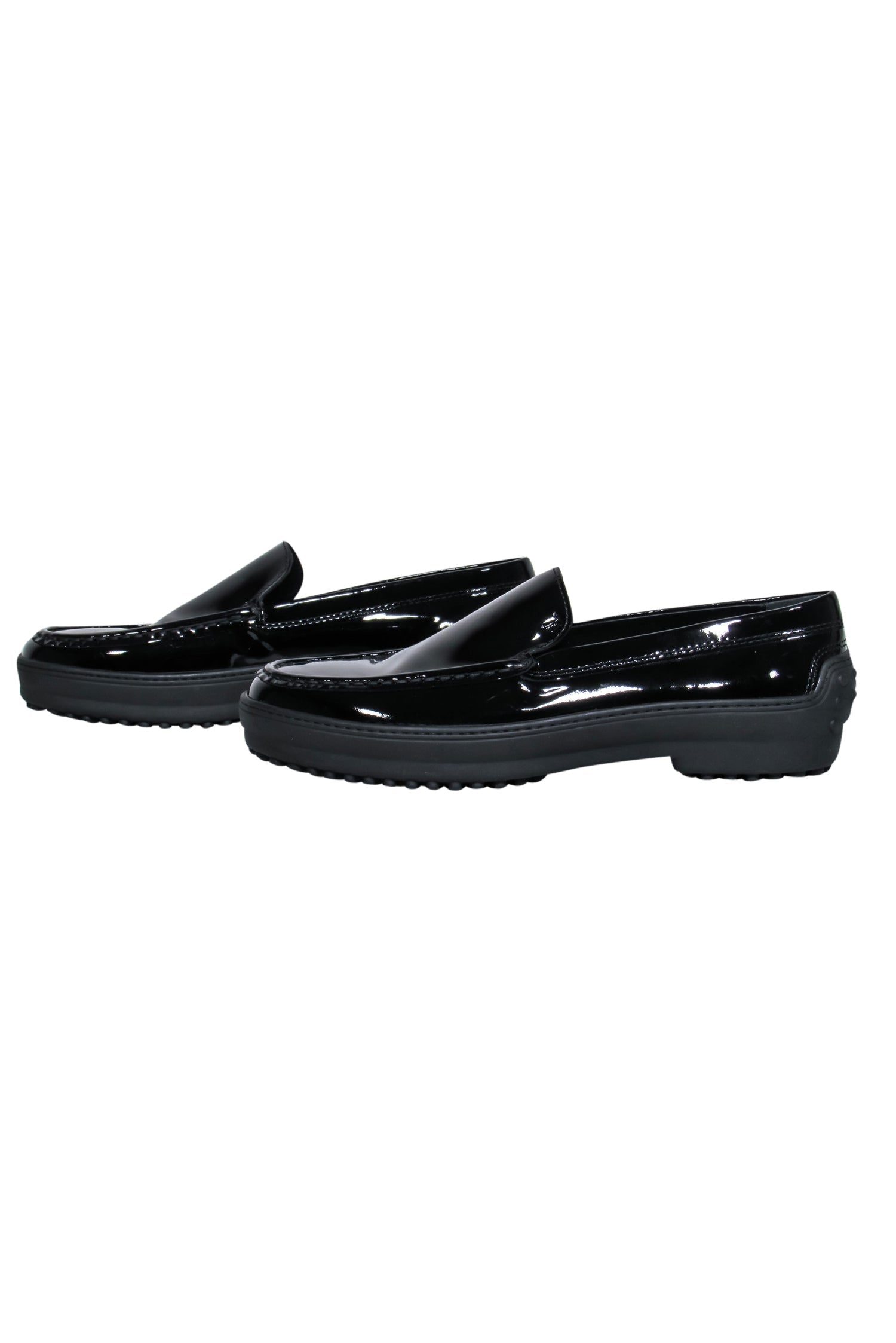 Tod's Stylish Black Patent Leather Loafers - Size 8