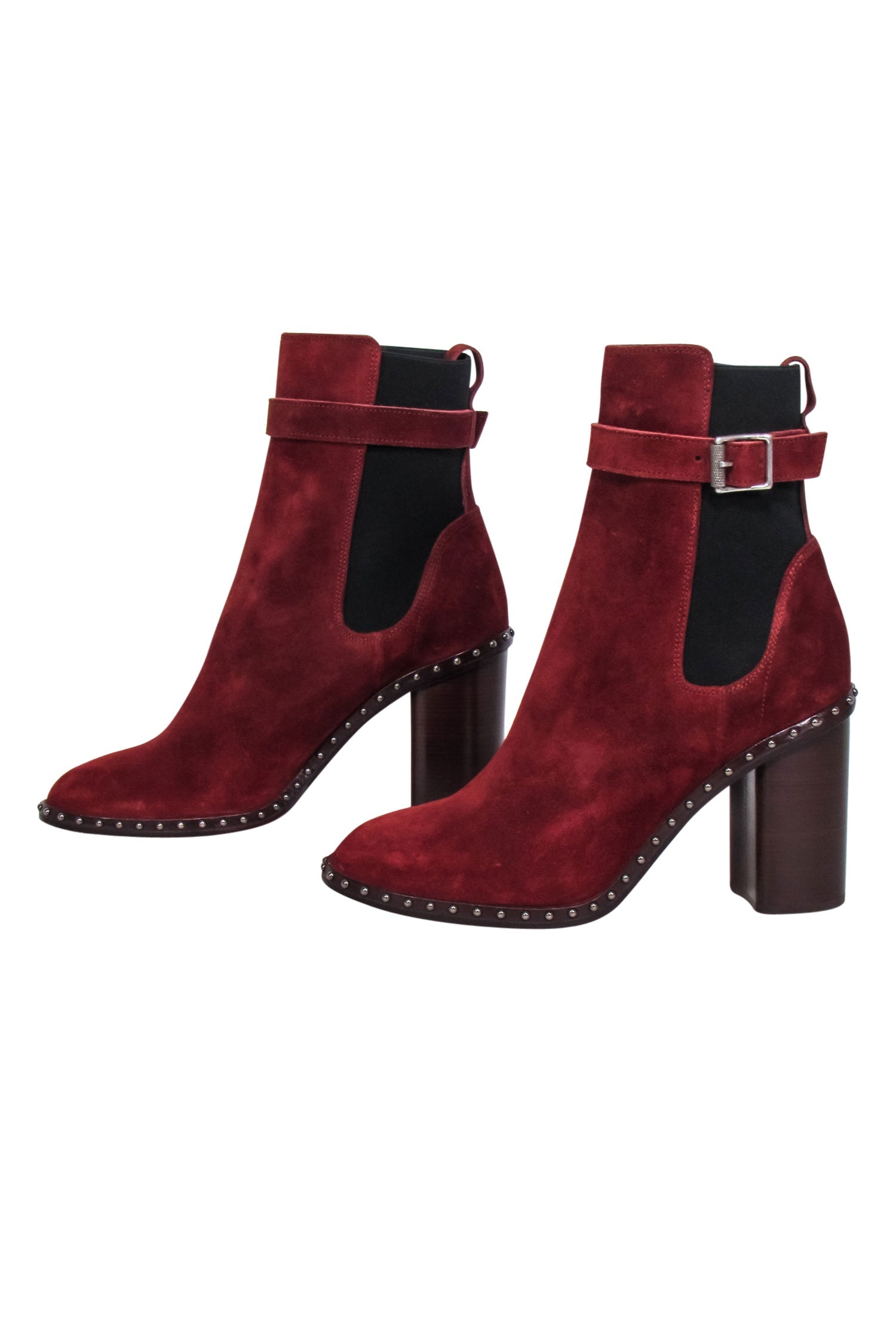 Rag & Bone Rust Red Studded Suede Short Boots - Size 8