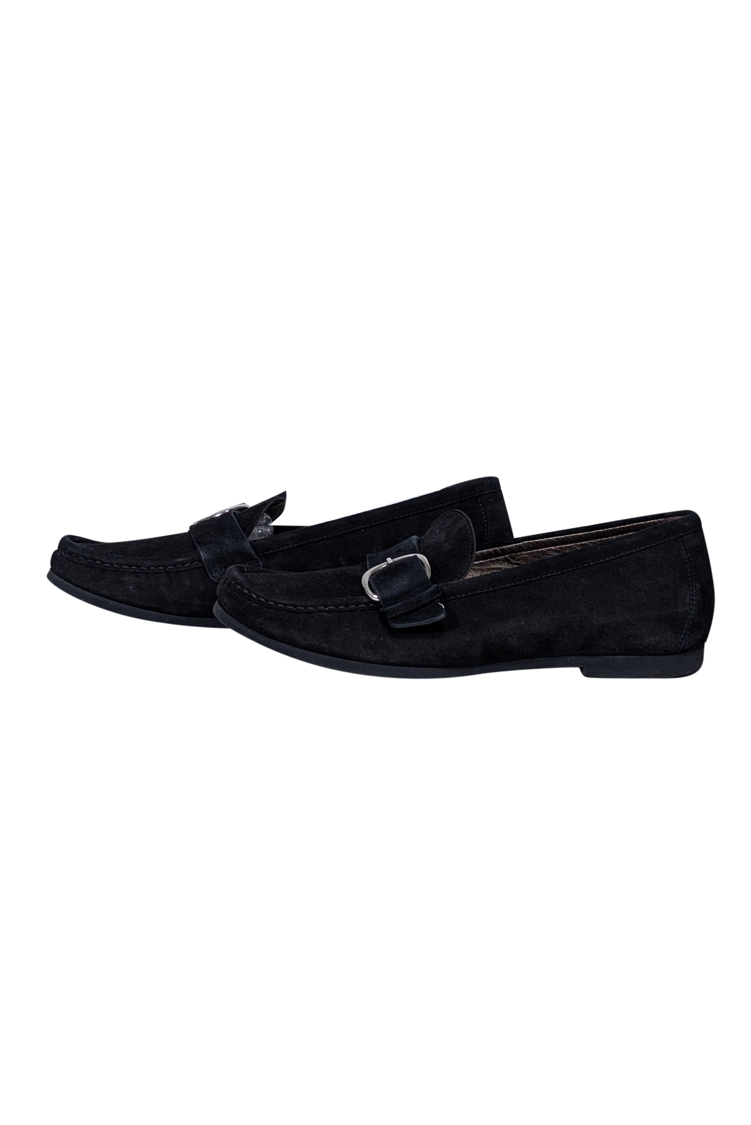 AGL Black Suede Buckle Front Flats - Size 9: Timeless Office Style