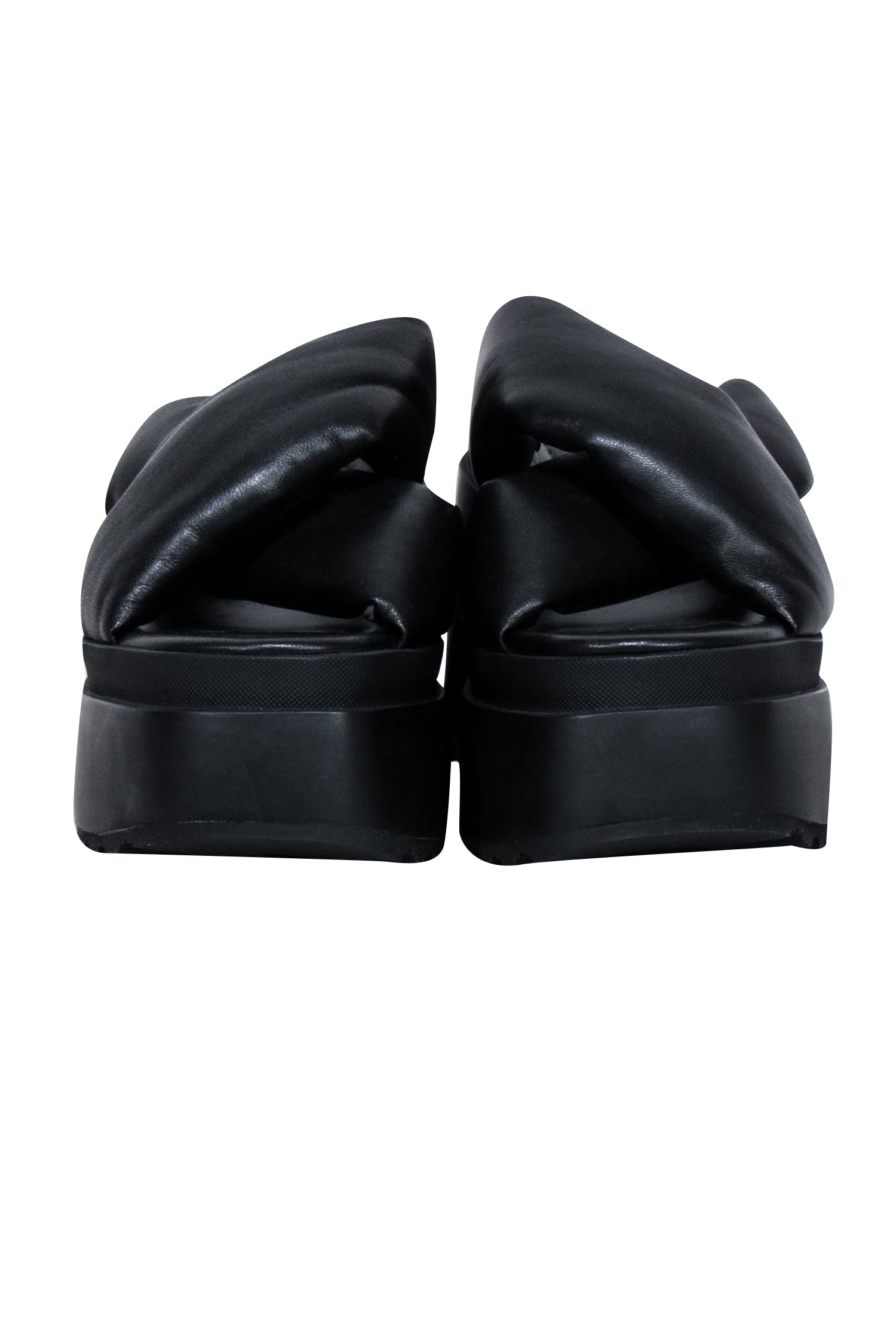 Vic Matie's Trendy Black Platform Chunky Slide Sandals - Size 7