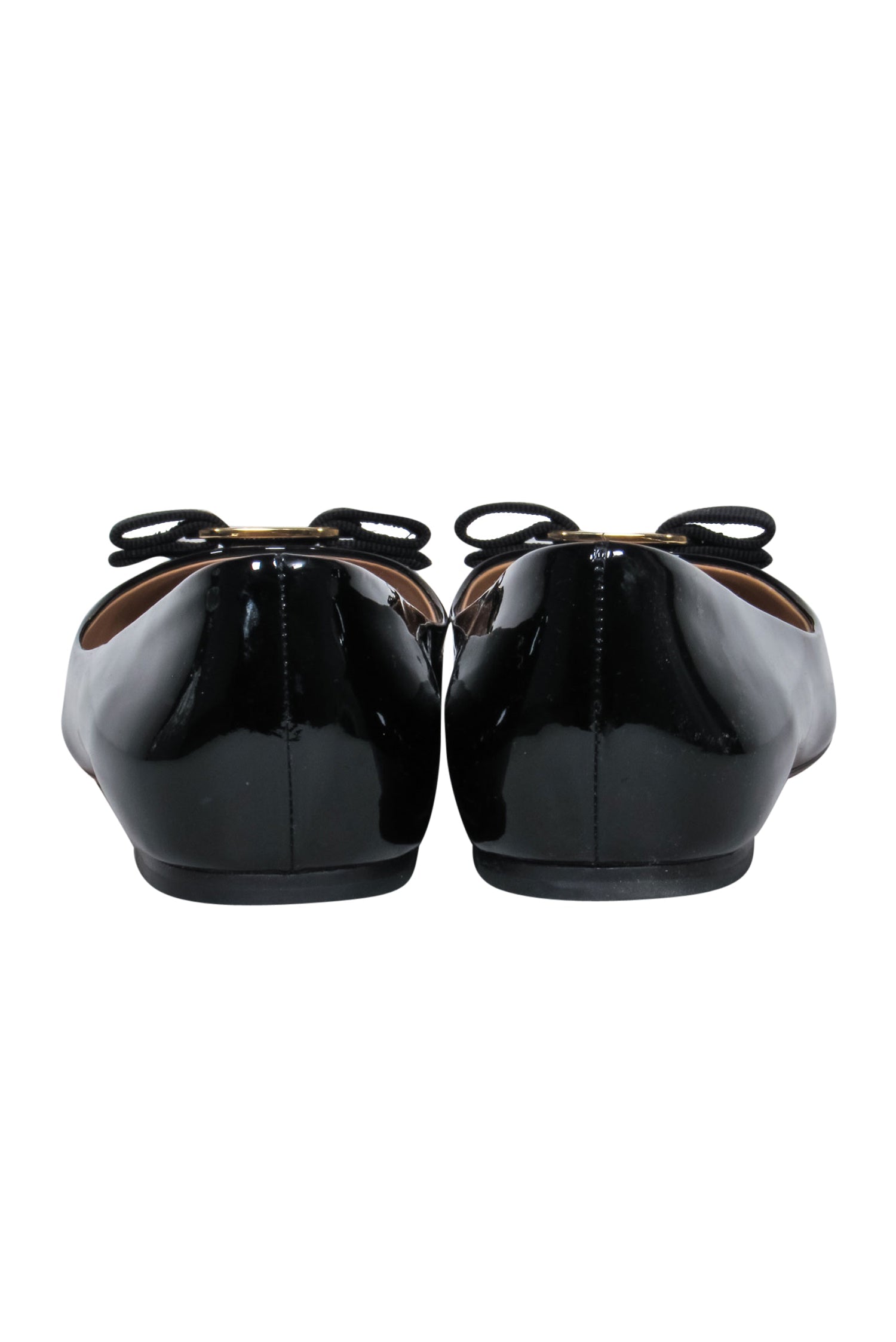 Ferragamo Black Patent Leather Flats with Ribbon Bow - Size 8: A Must - Have for Fashion Lovers!