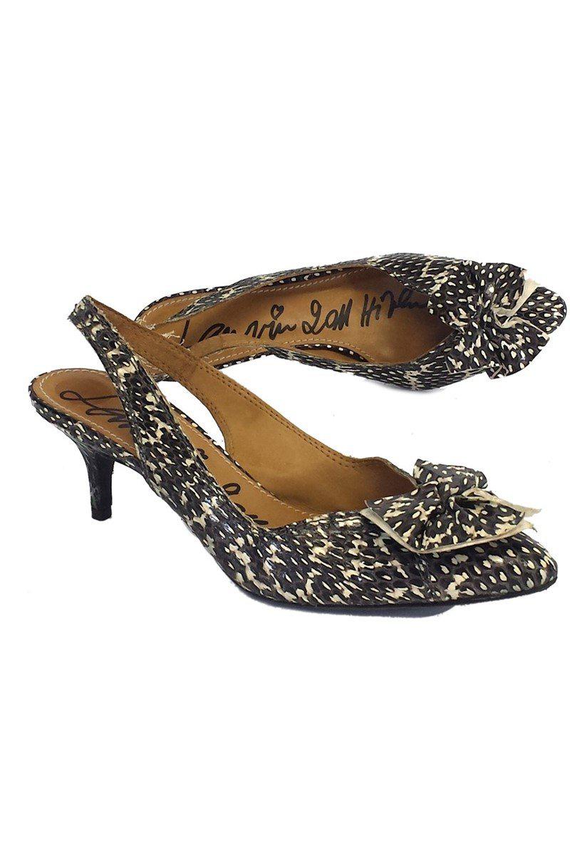 Lanvin - Gorgeous Bow Toe Python Slingbacks in Size 8.5 - Grab Yours Now!